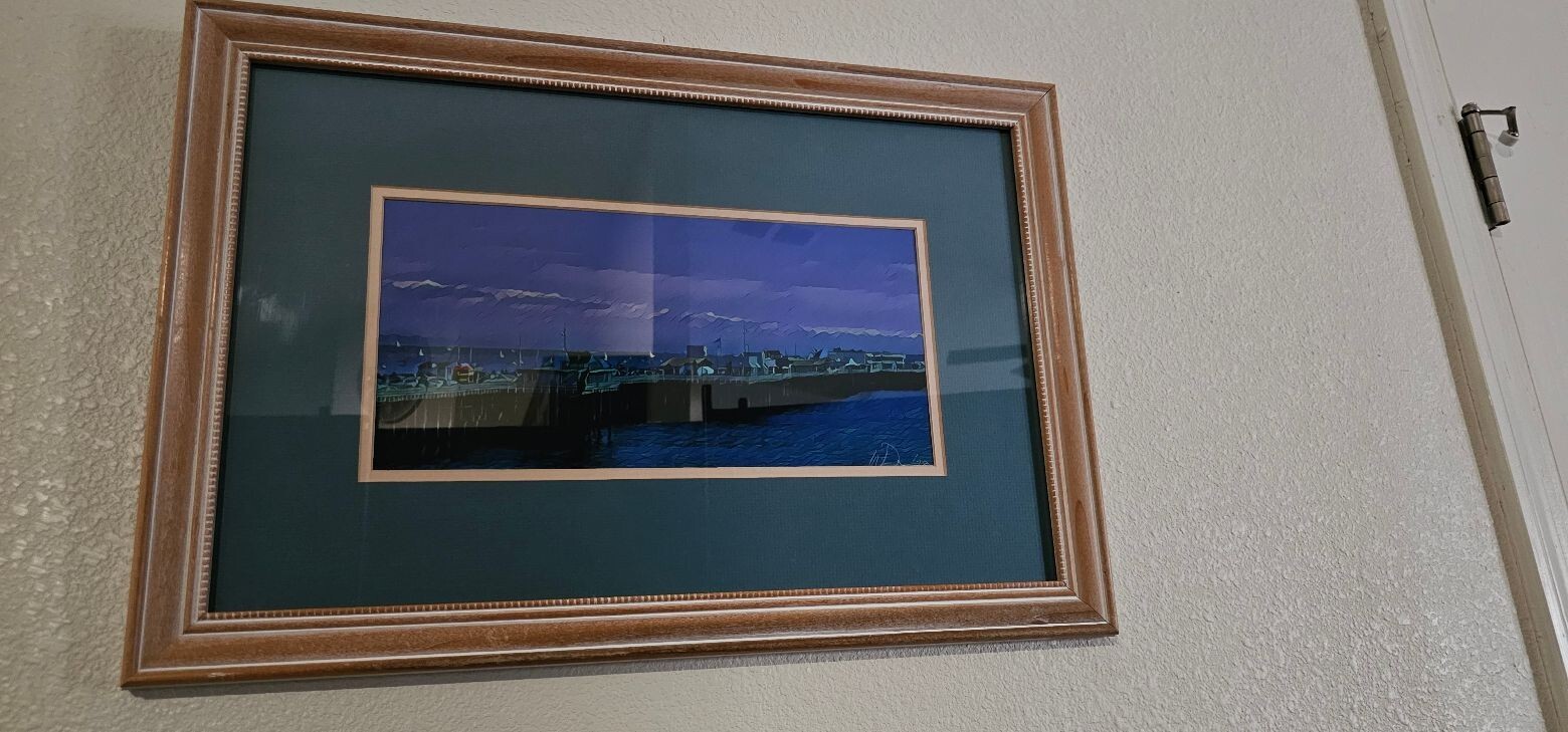 Framed And Matted High Quality Photograph of The Santa Cruz Pier