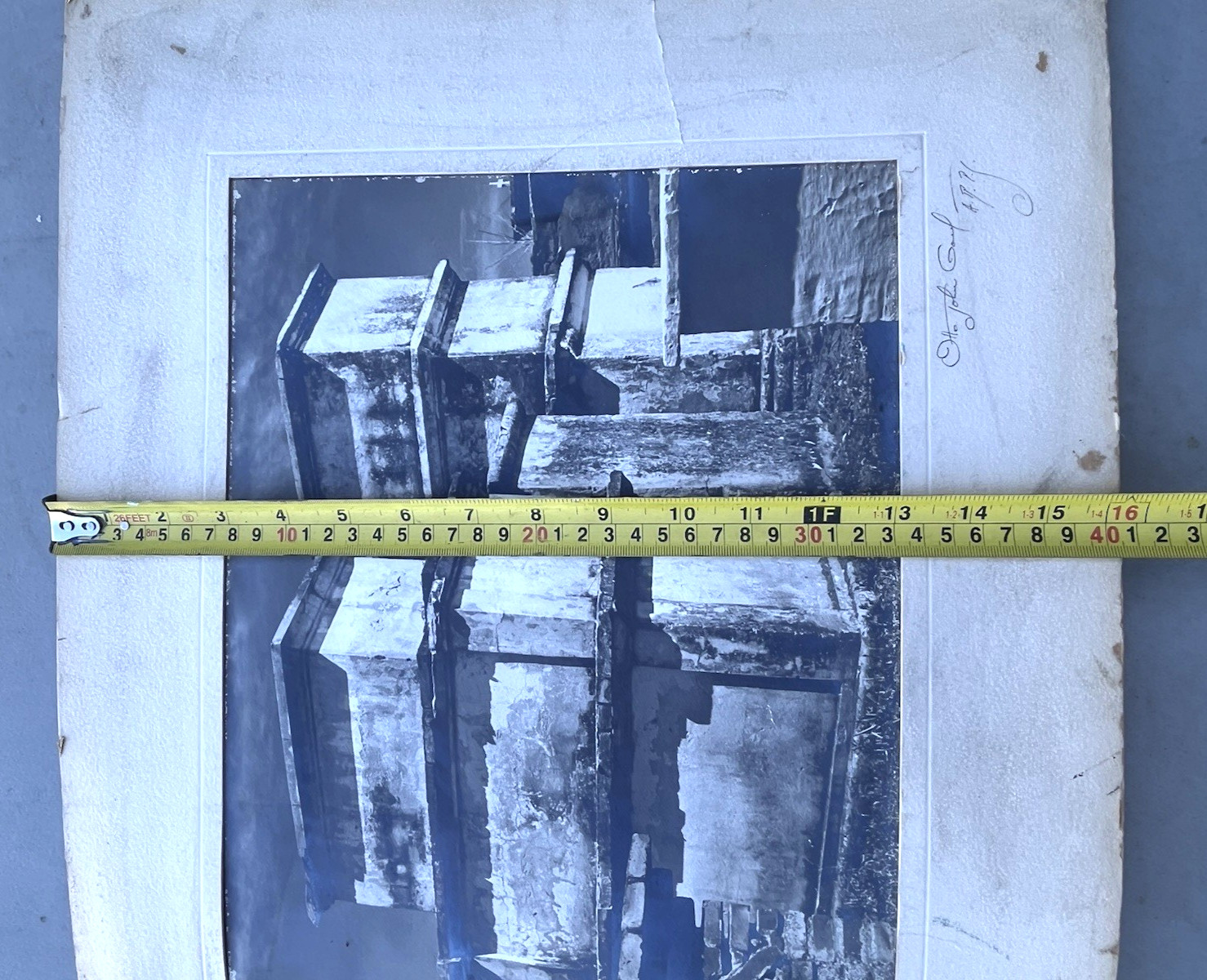 Otto John Gaul Signed Temple of the Frescoes Tulum Mexico Cyanotype Photograph