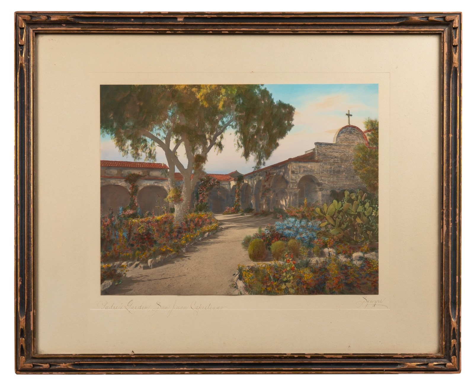 Charles Sawyer (1868-1954) c.1920’s Large Hand Tinted Photo, San Juan Capistrano