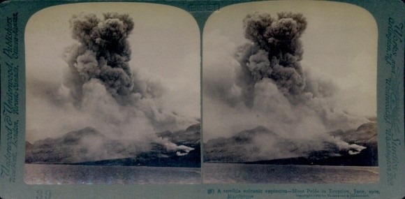 Stereo Photo Martinique, Mount Pelée, Volcanic Eruption – 11581916