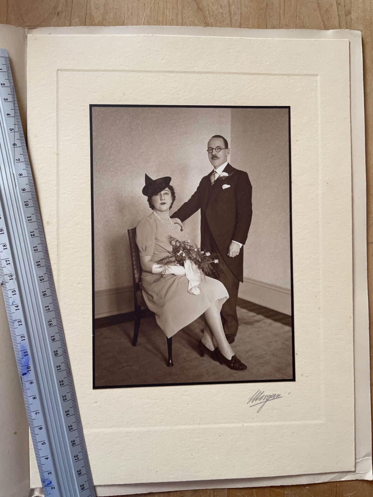 Vintage Photograph Wedding GB Couple 1930 London England Autograph Photograph