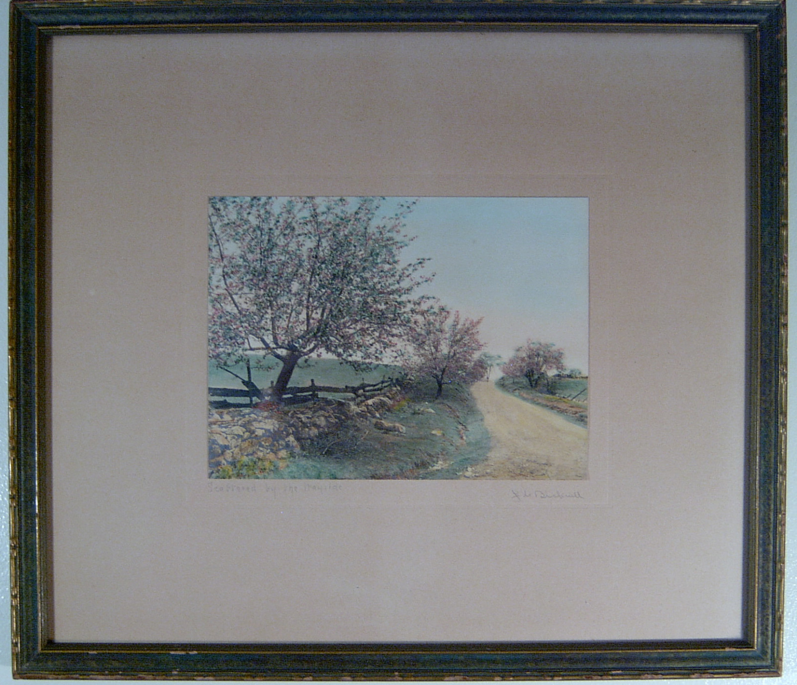 JC Bicknell Hand Tinted Photograph Vivid color Condition Maine Antique Vintage