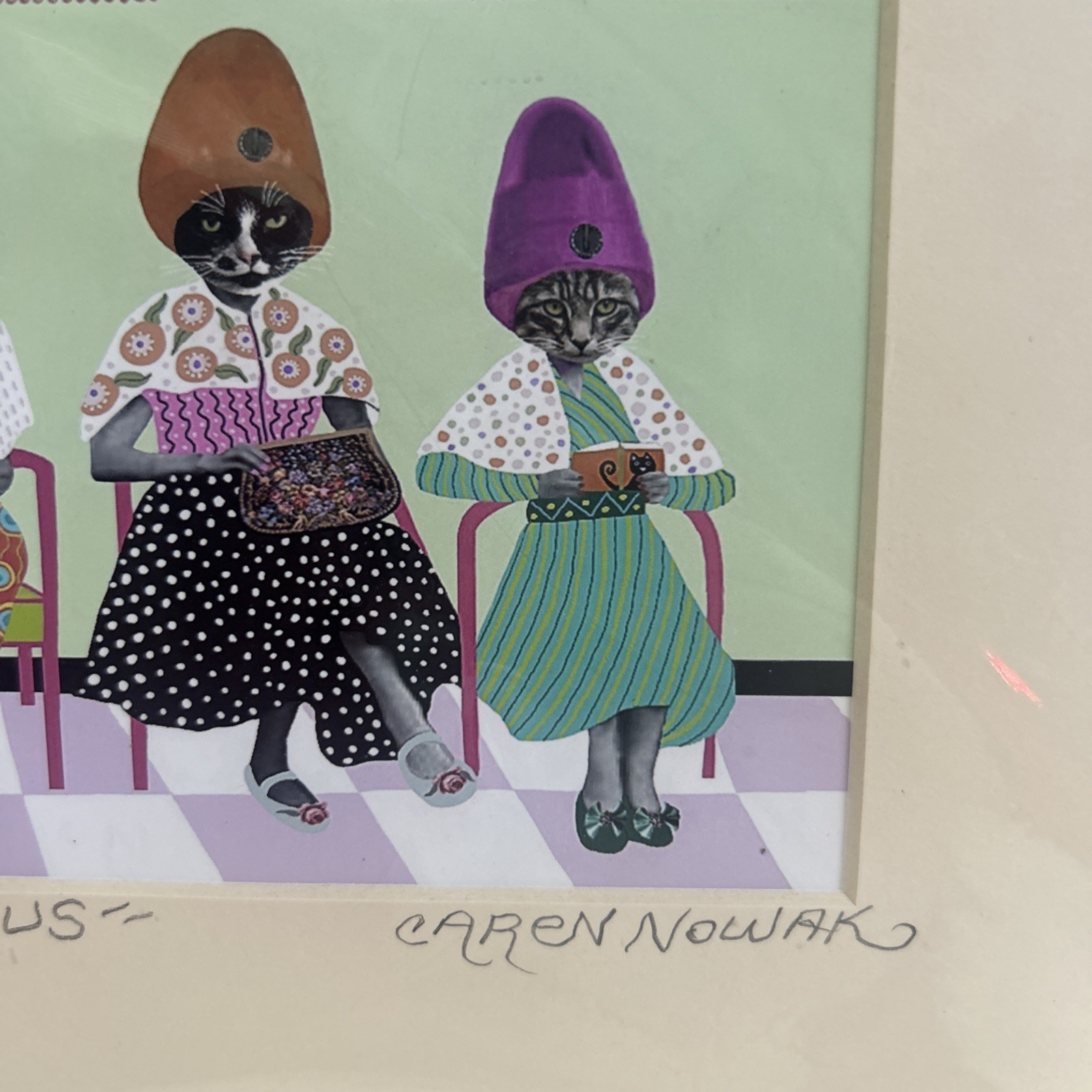 CAREN NOWAK ~ “Getting Gorgeous” SIGNED & TITLED ~ MATTED PRINT ~ 10″x 8″