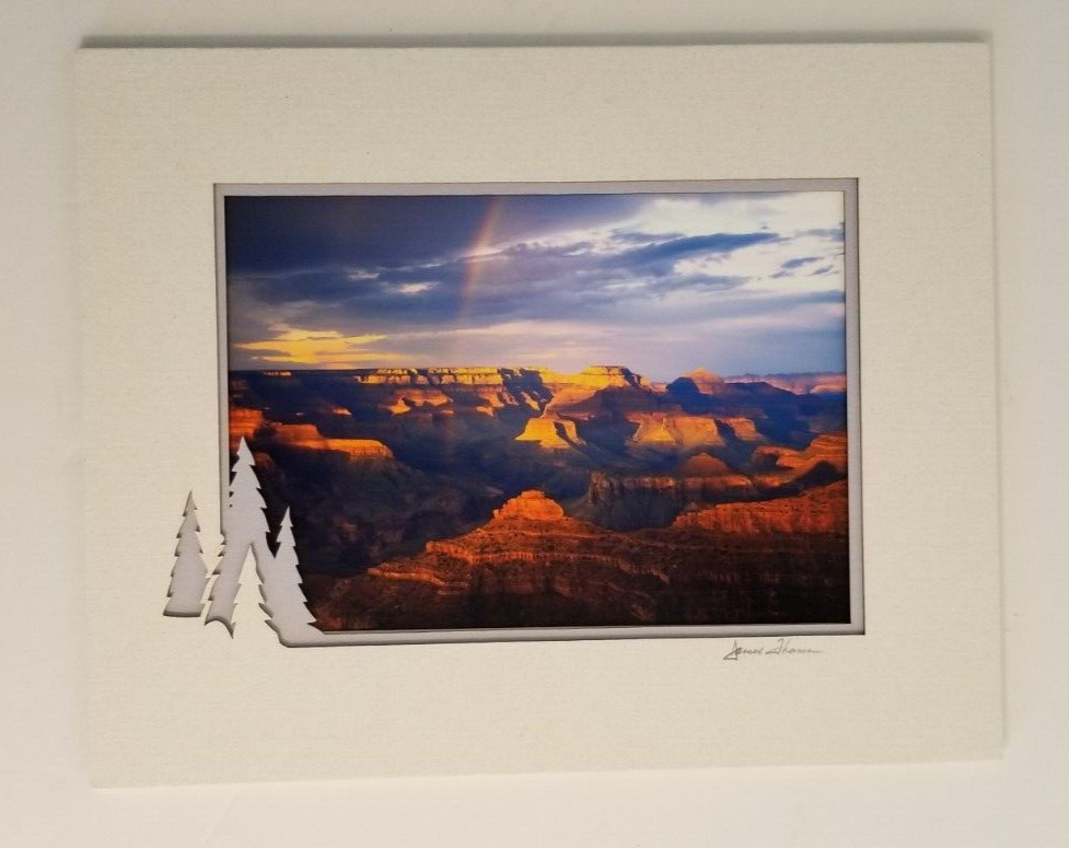 JAMES THOMSON Photography Grand Canyon Rainbow Matted & Hand Signed 5×7 Photo