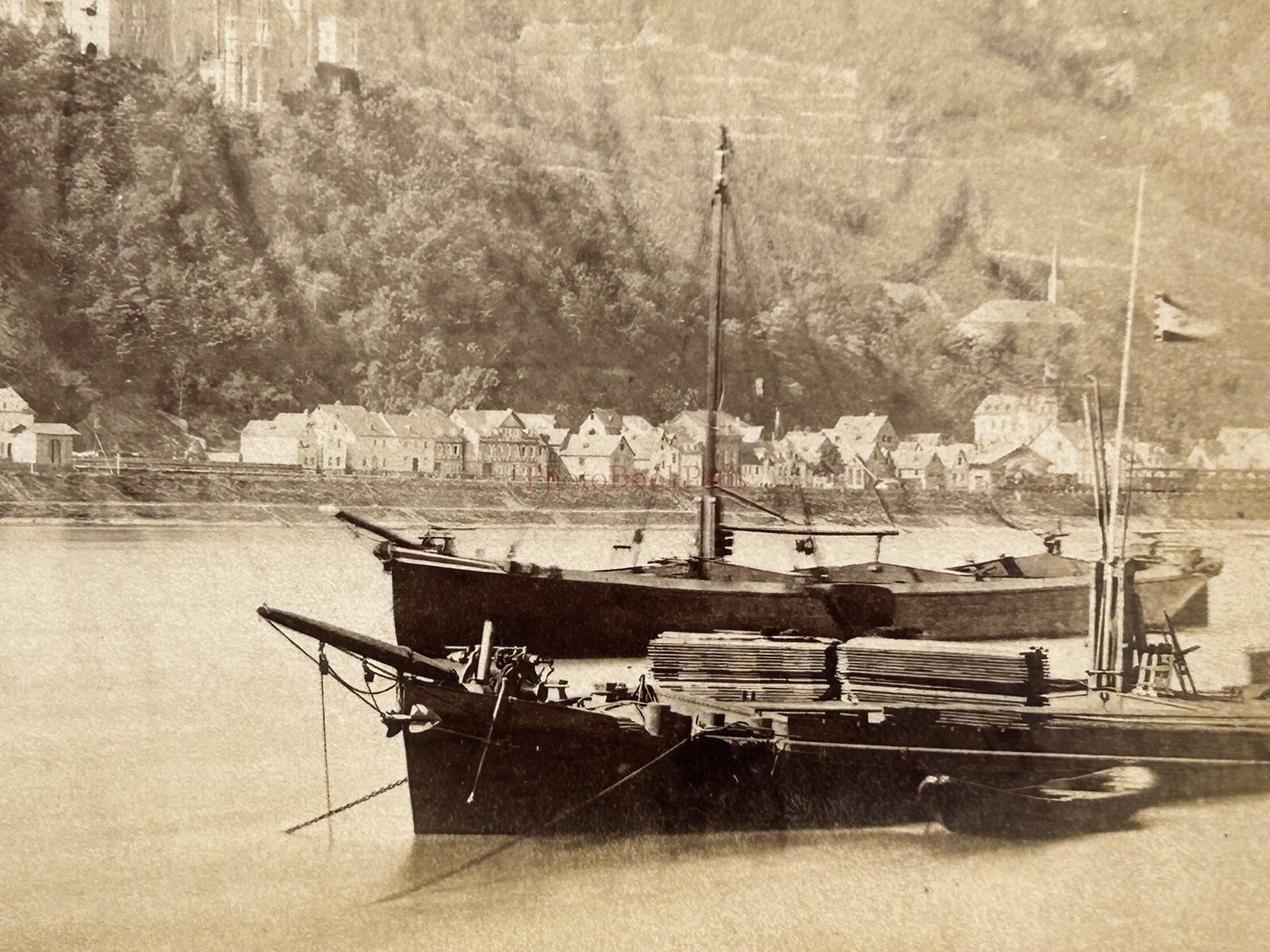 Germany Stolzenfels The Rhine Photo Fridrich – Prussia c1870 Stereo Vintage