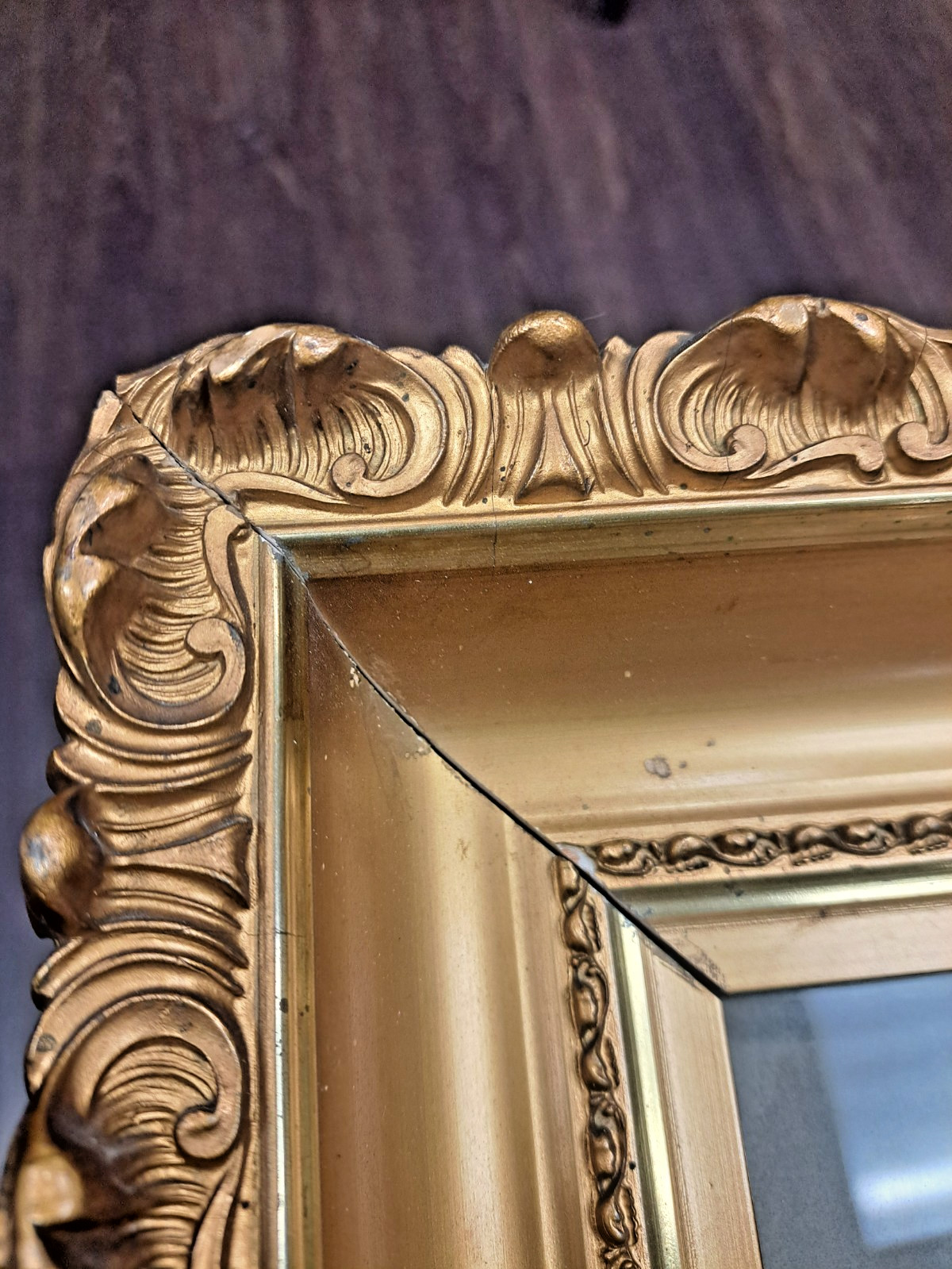 HUGE – Early 20th Century 46″ X 34″ Gilt Frame – Includes 100+ YO Spooky Photo