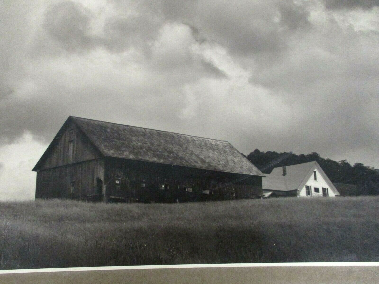 L WHITNEY STANDISH PHOTOGRAPH WHITE HOUSE & BARN 1959 SIGNED BOSTON CAMERA CLUB