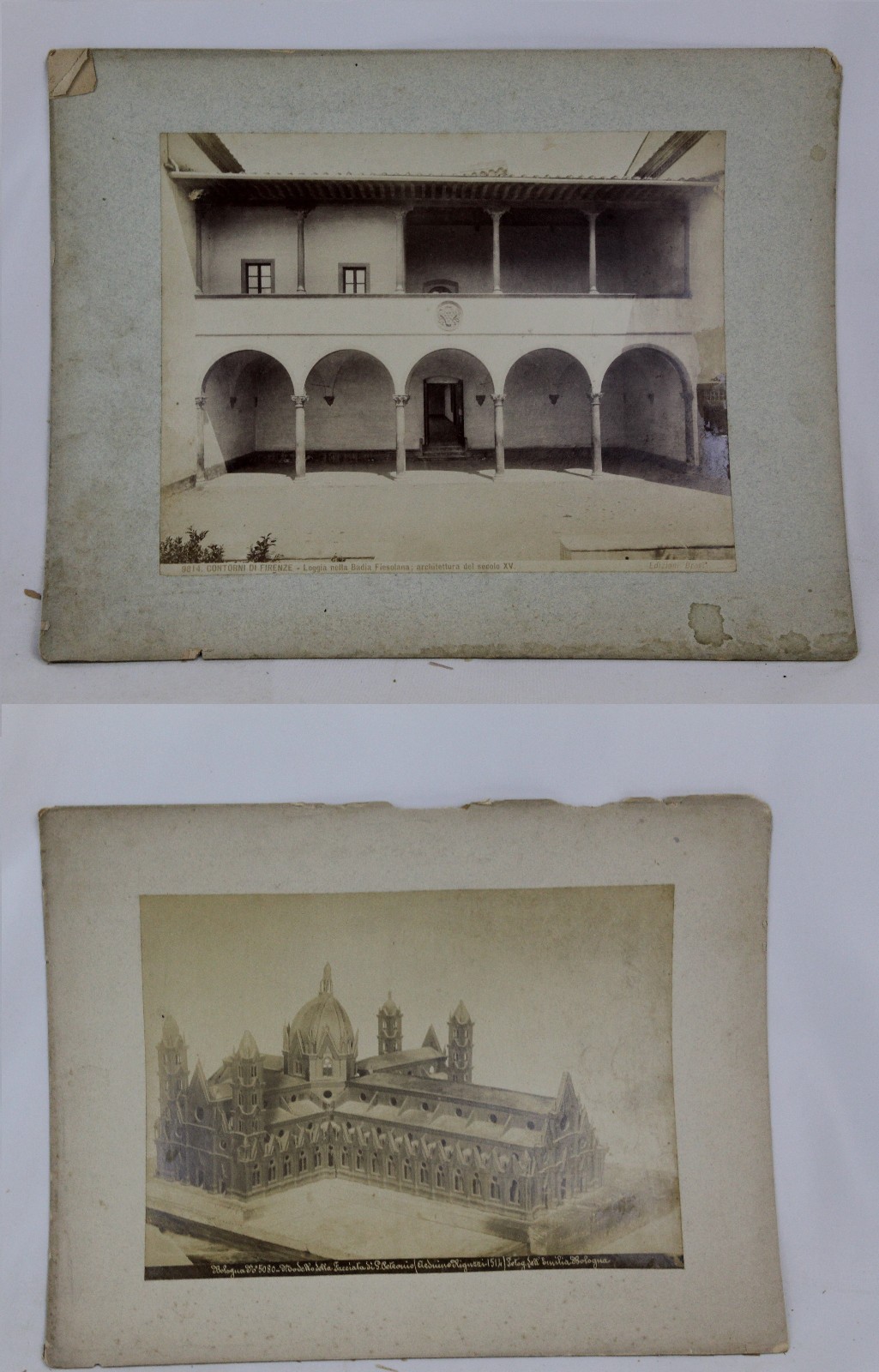 Pair of Italian Architectural Photograph Prints – Bologna Facade Model, Florence