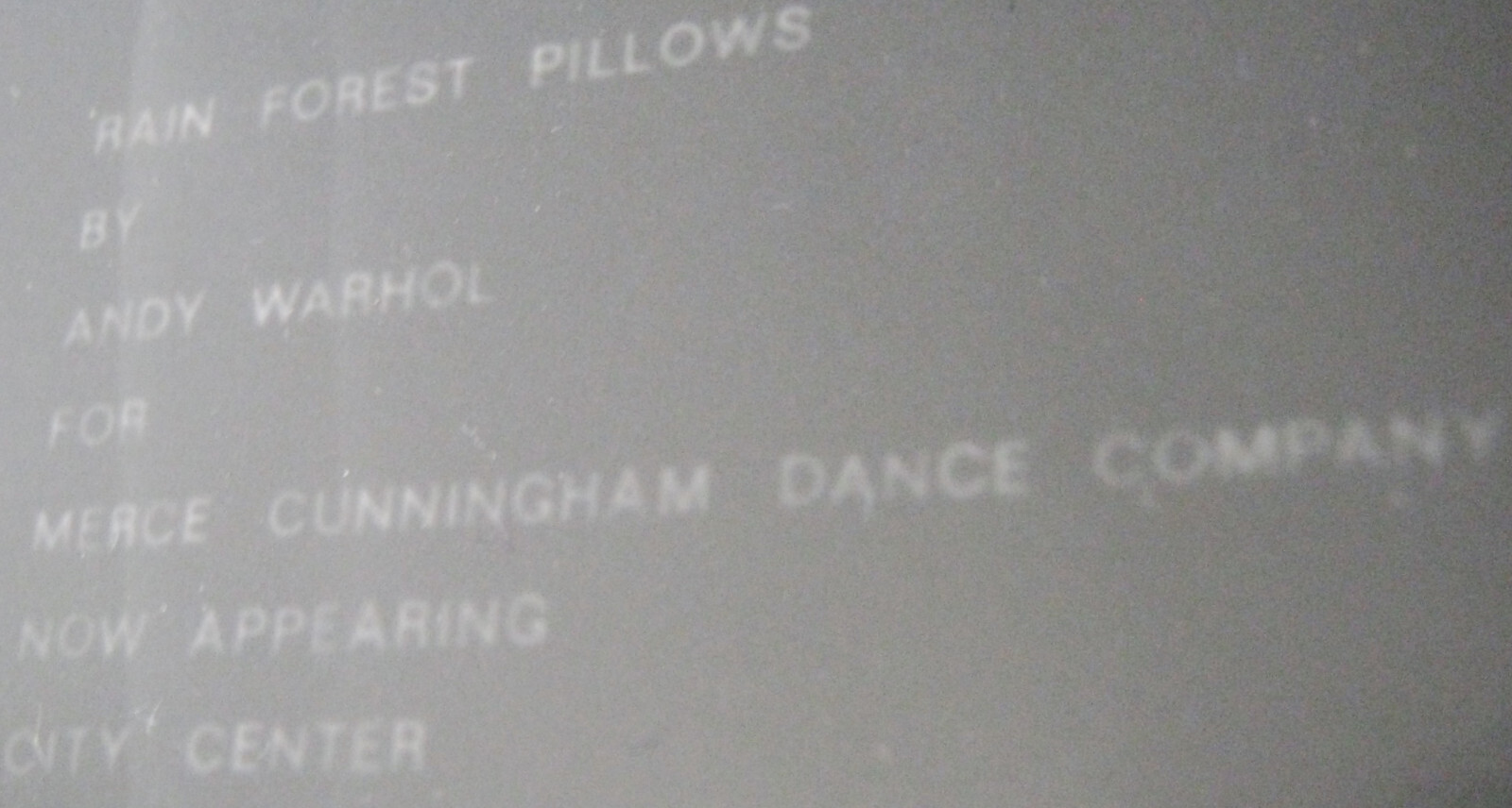 WARHOL MERCE CUNNINGHAM SILVER PILLOWS HUGE VINTG GELATIN SILVER PHOTO BERGDORF