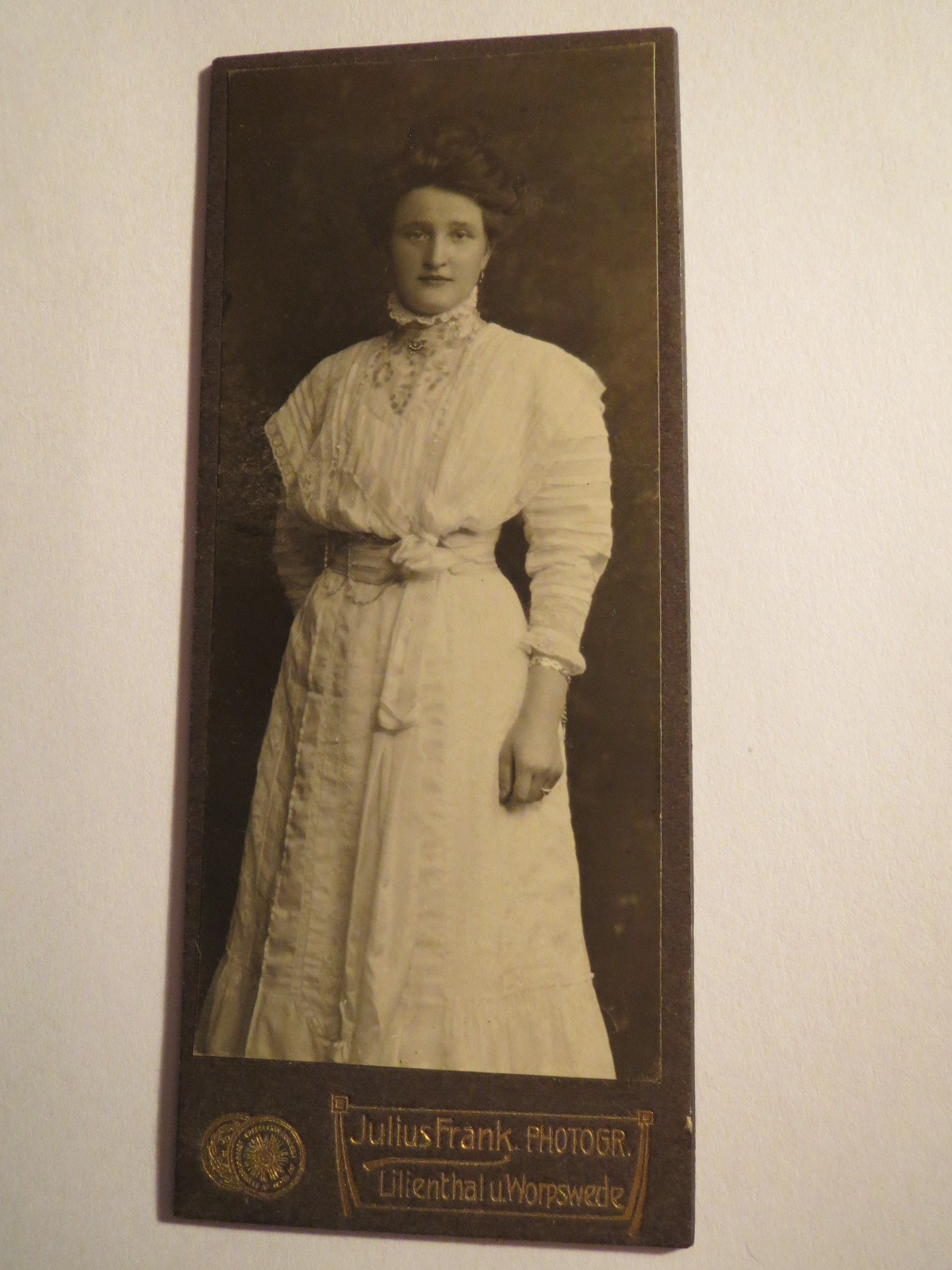 Lilienthal & Worpswede – standing young woman in dress – portrait / CDV