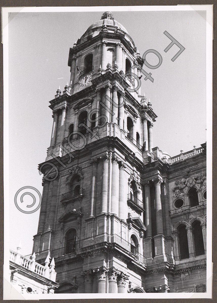 Photo Spain Malaga Cathedral La Manquita Tower Architecture 1950s