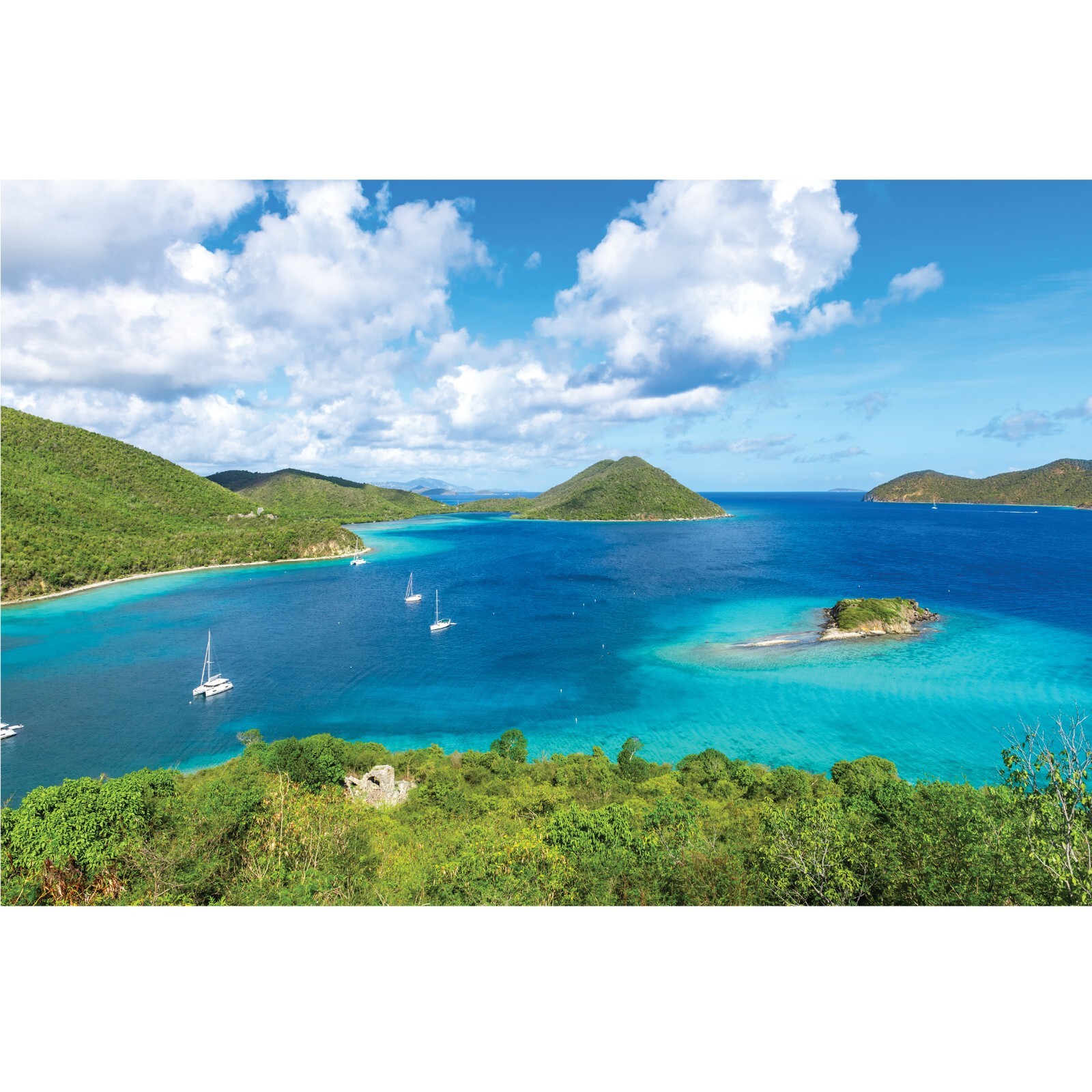 Waterlemon Cay, St John Beach Aerial Photography Wall Art Decor, Leinster Bay