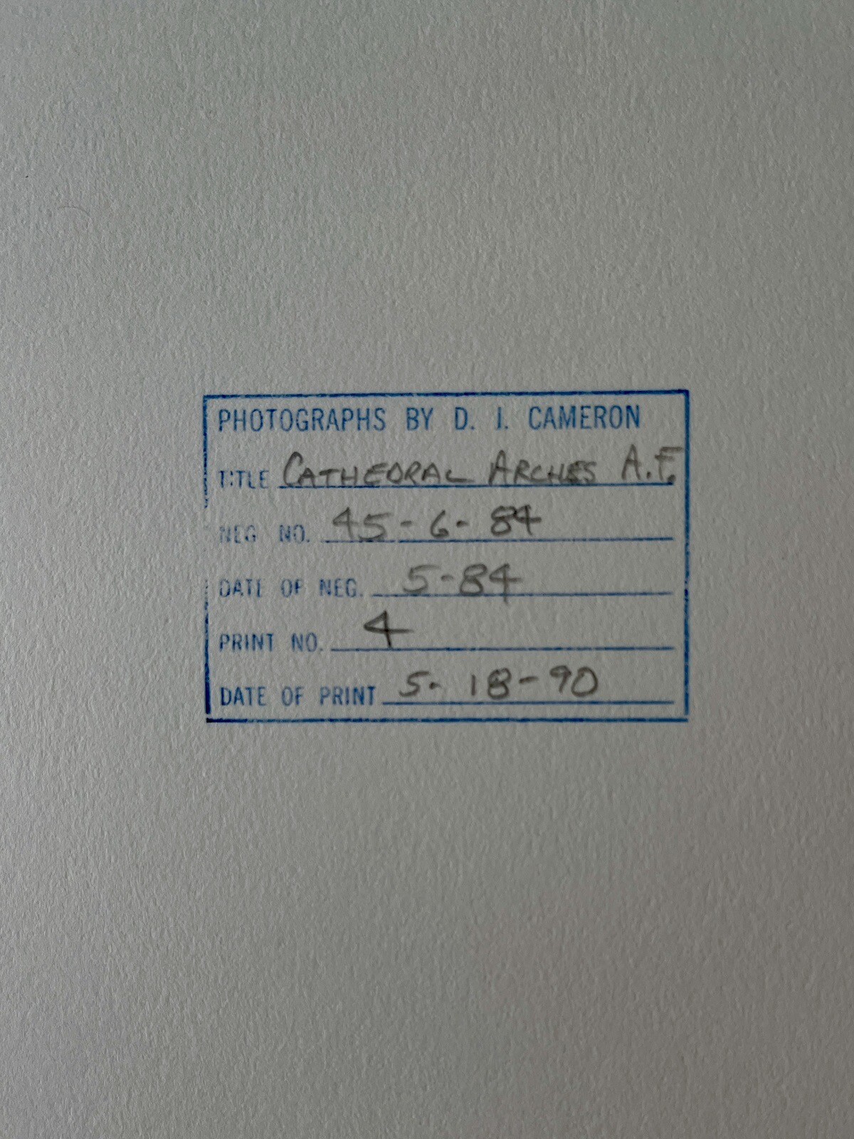 Don Cameron Original 1984 16X20 Original Cathedral Arched Mounted/Matted 24X28