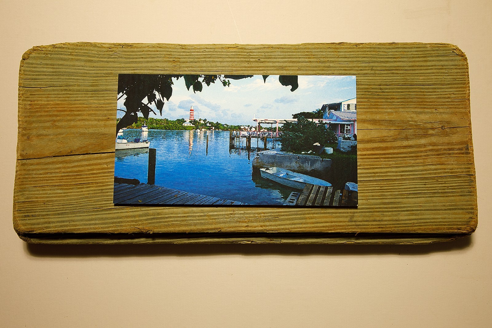 Driftwood Mounted Seascape – Hopetown Lighthouse, Abaco, Bahamas