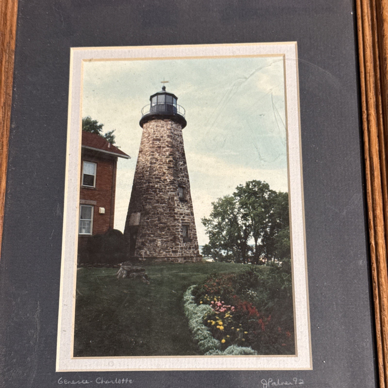 Framed/ Matted/ Signed Genesee Charlotte Lighthouse Art Photograph JPalmer 1992