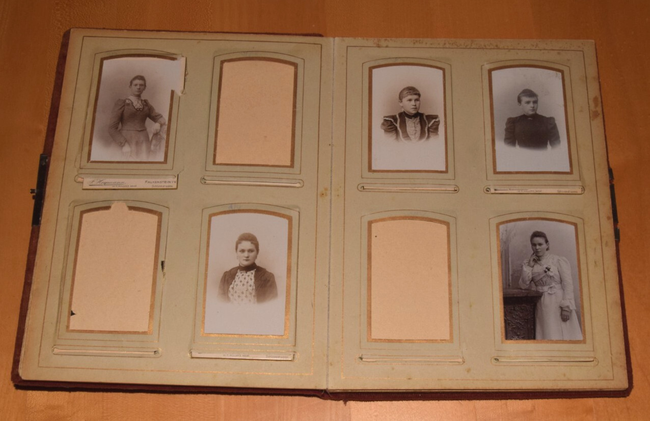 Album of 26 CDV Photos Album Red Velvet Photo Album Pre 1920
