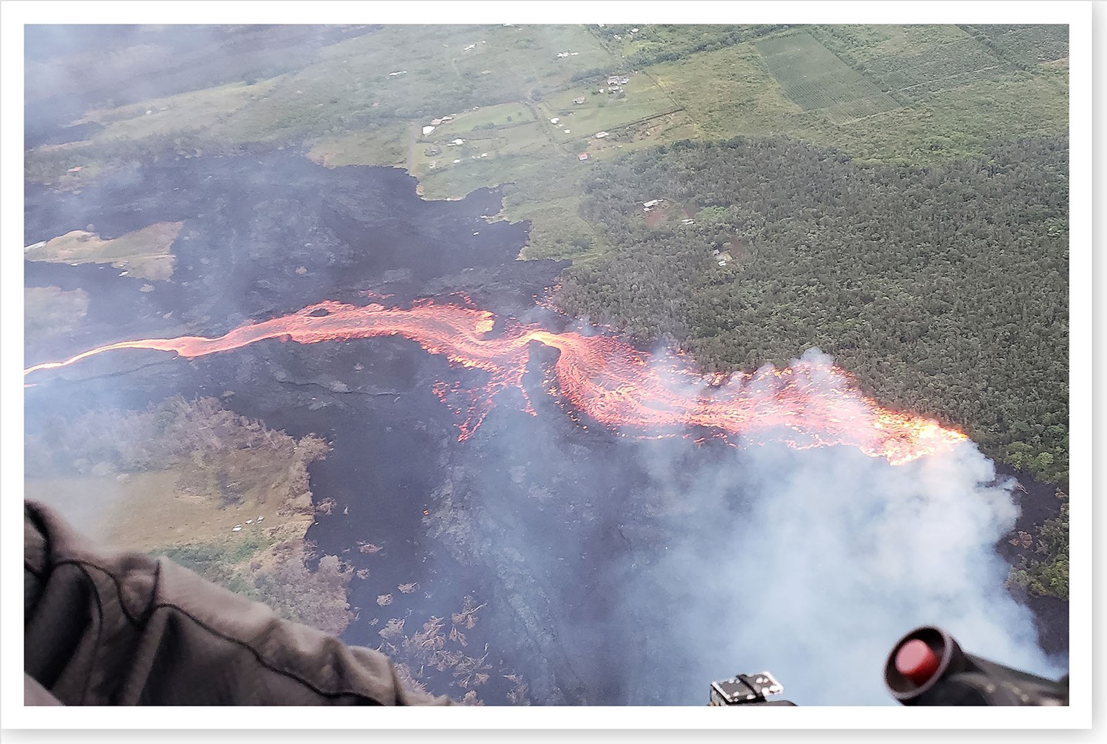 Extensive Lava Breakout Kilauea Volcano Hawaii 2018 Aerial Silver Halide Photo
