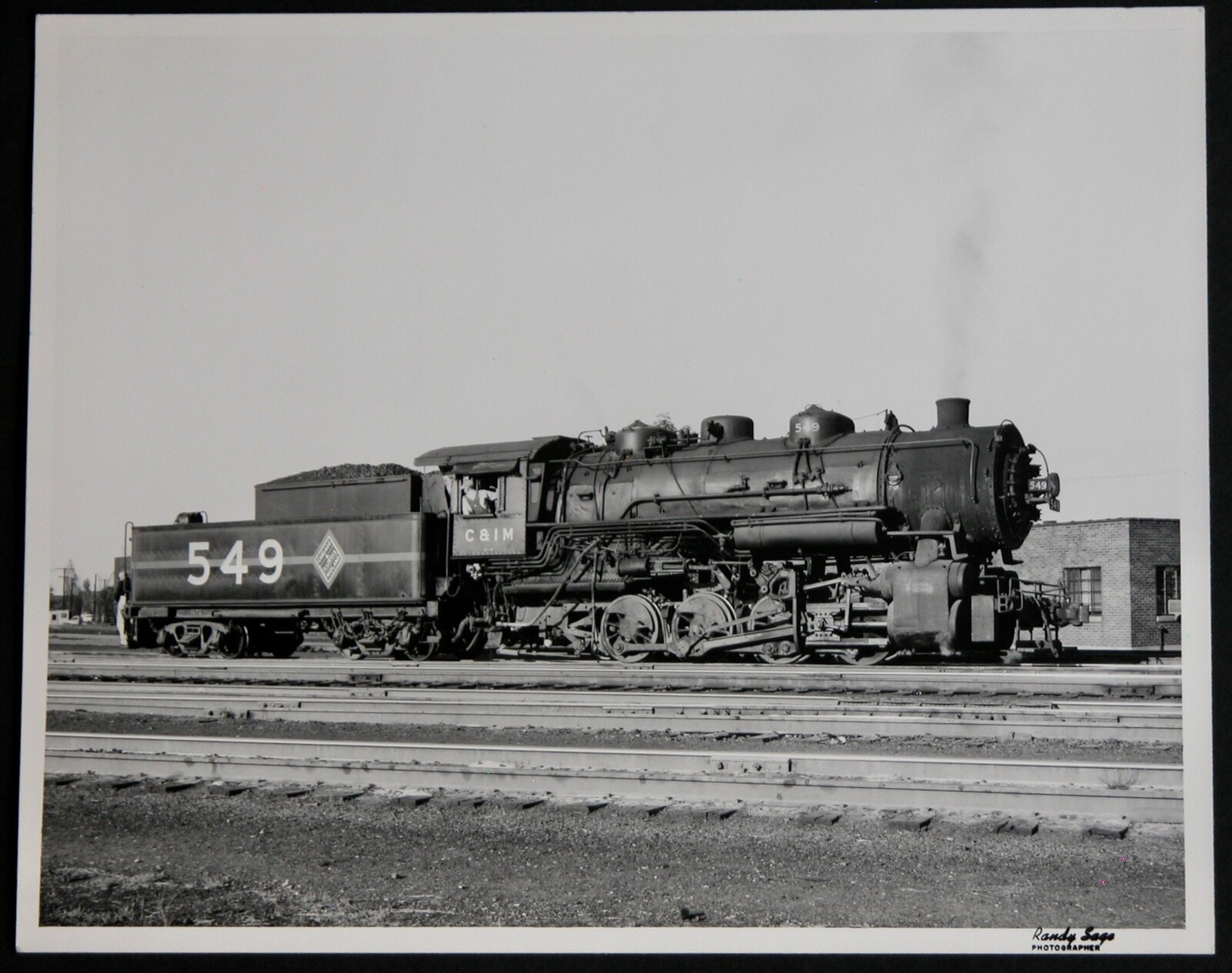 549 Locomotive Chicago & Illinois 8×10 Photograph Vtg 50s C&IM Railway Railroad