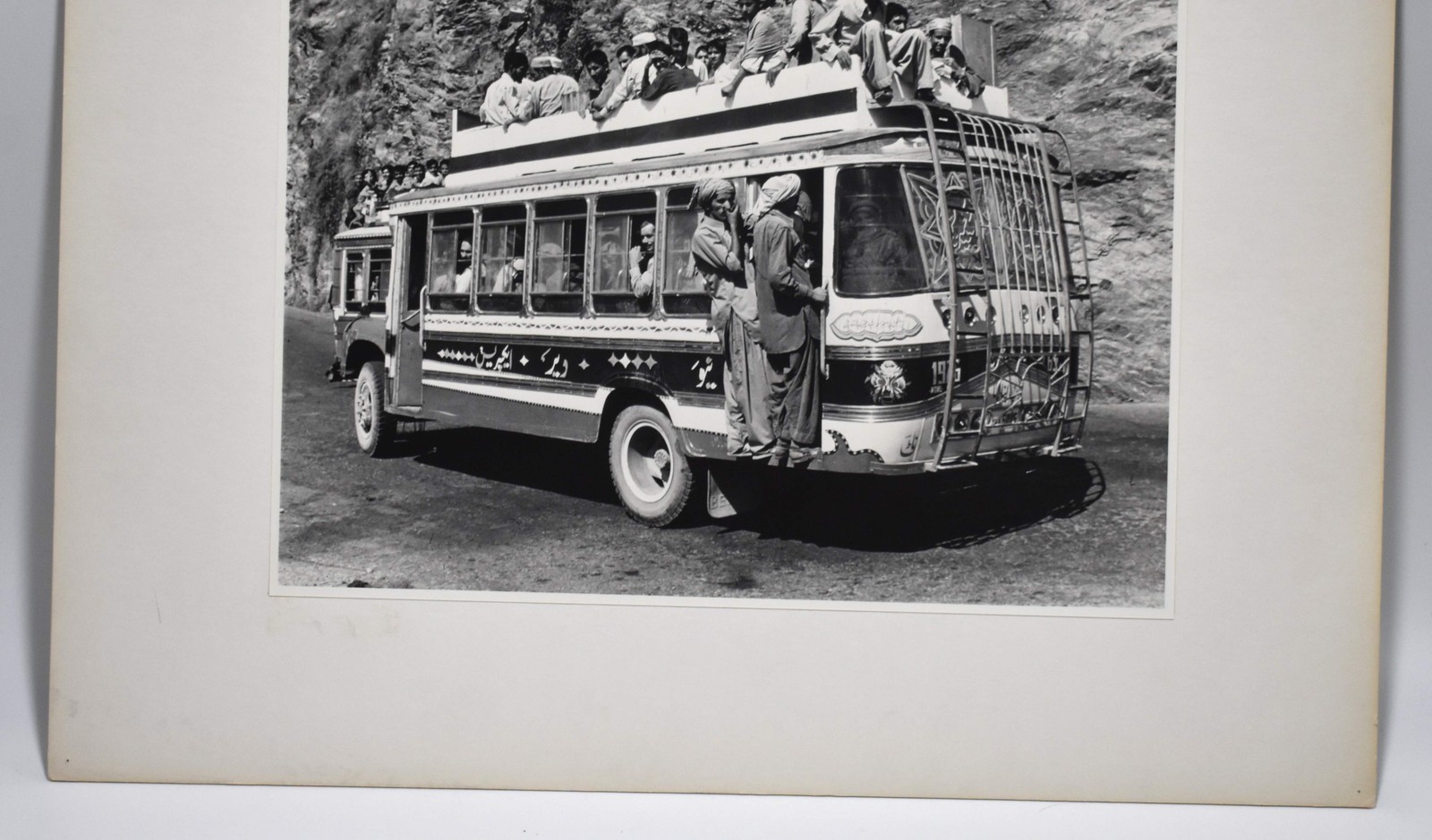 Vintage James W. Howlett Photograph, Focusing on a Group of People on a Bus