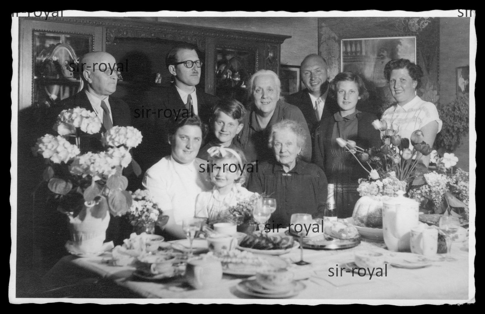 Darmstadt 1953 – Family on Grandma’s 80th Birthday – 1950s – Photo Postcard 14x9cm