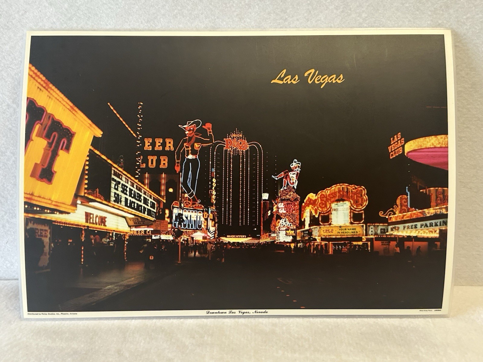 Vintage Las Vegas Strip Laminated Placemat Frameable Excellent Condition