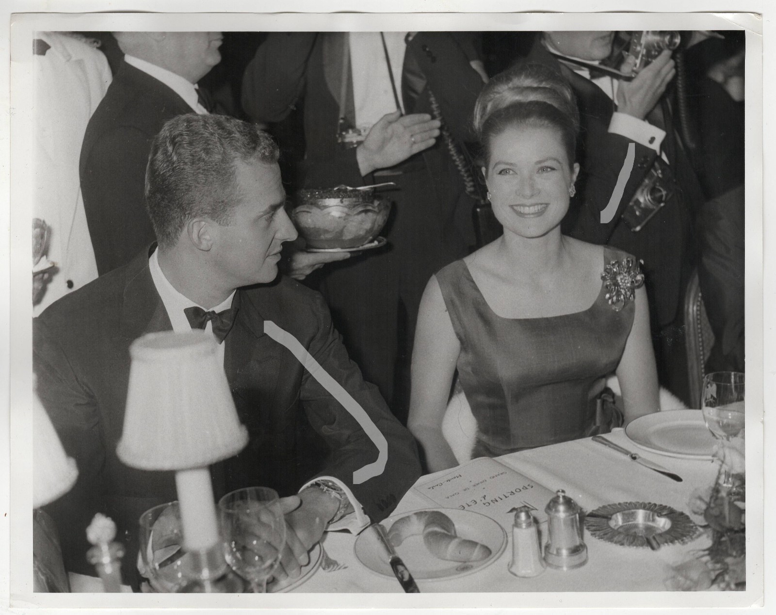 26×20 Vintage Archive Photo 1962 Princess Grace Kelly of Monaco + Don Juan Carlos
