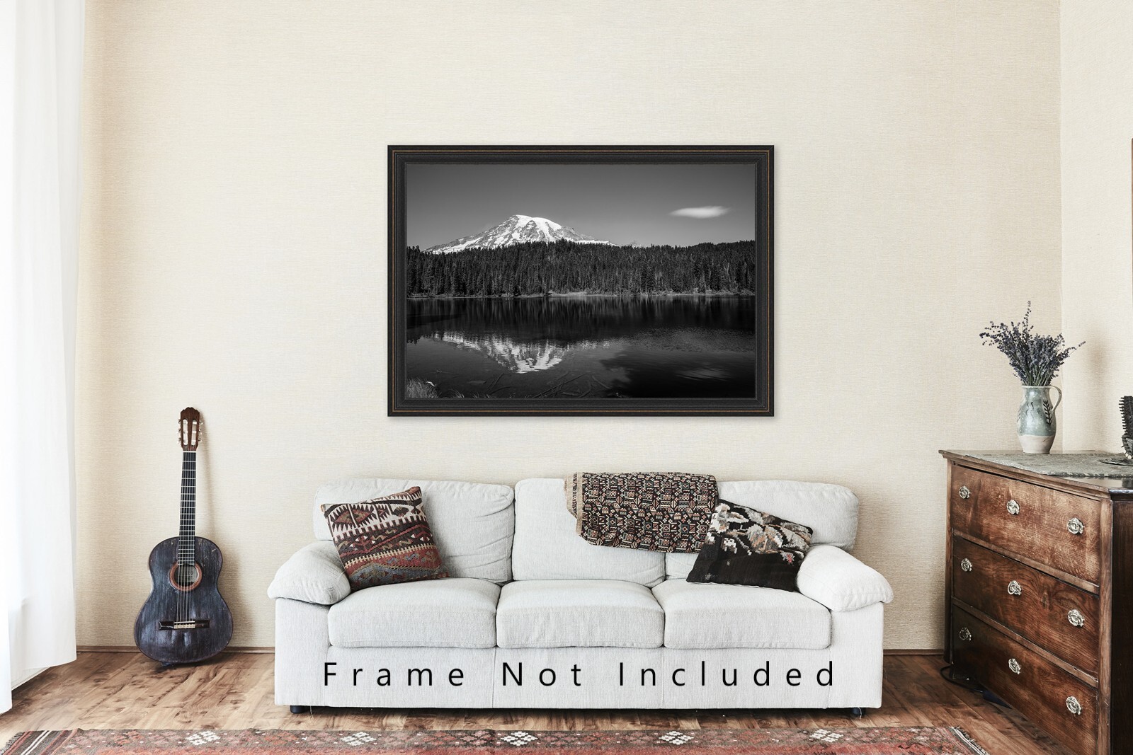 Pacific Northwest Photography Print – Mount Rainier in Black and White