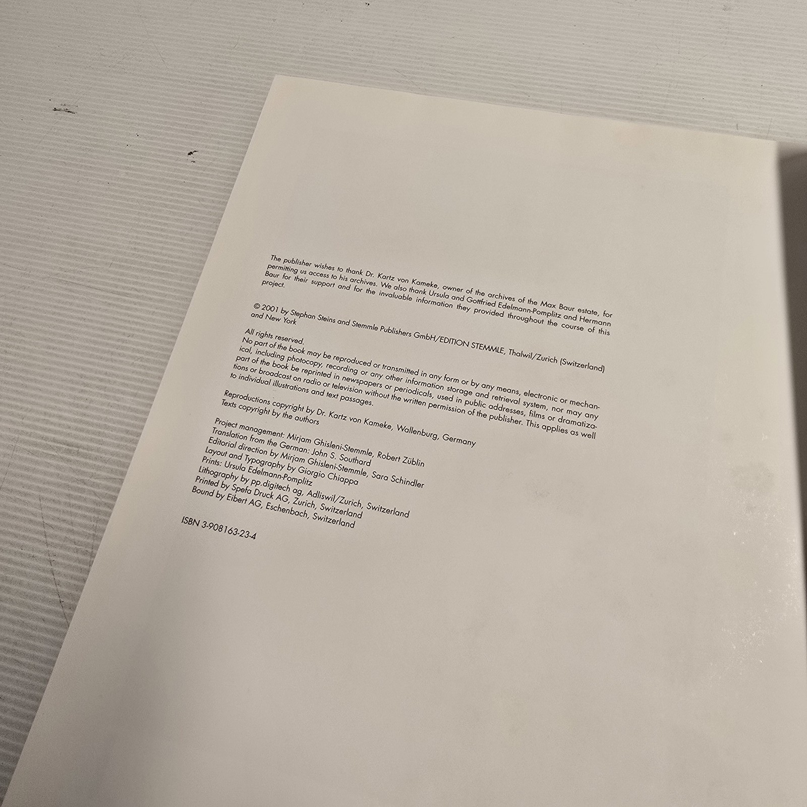 Max Baur Photographs 1925-1960 In The Bauhaus Spirit Edition Stemmle Art Book