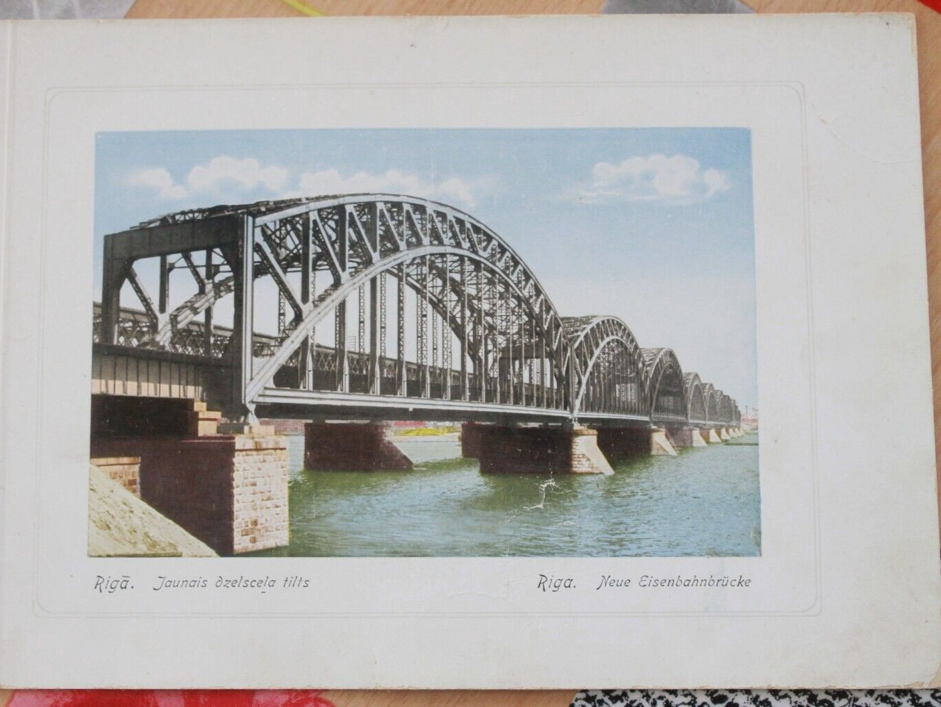 Foto Bild Riga Lettland Neue Eisenbahnbrücke Bahnbrücke 19,5×14,2cm vintage F1