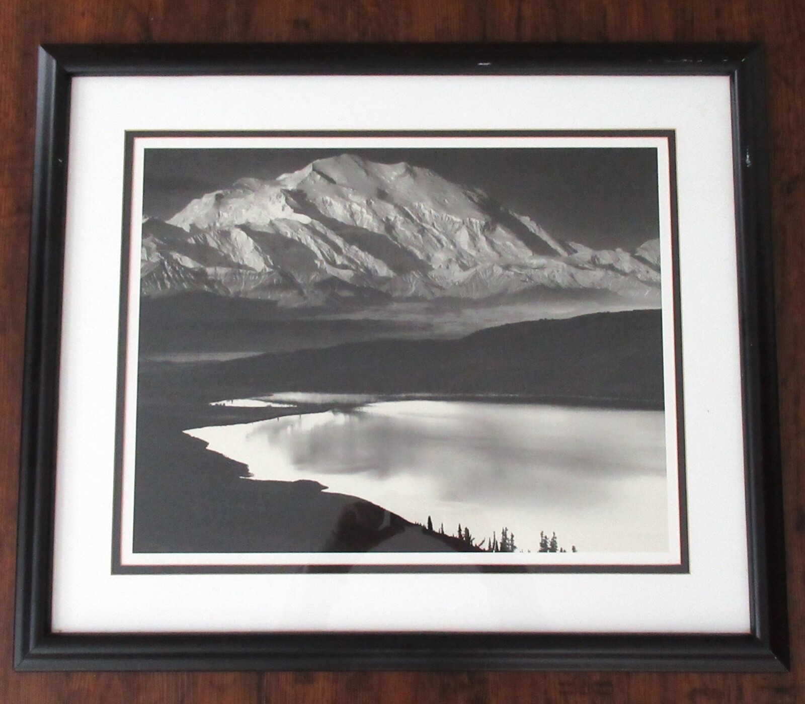 Vintage Ansel Adams Mount McKinley & Wonder Lake Framed B&W Photographic Print