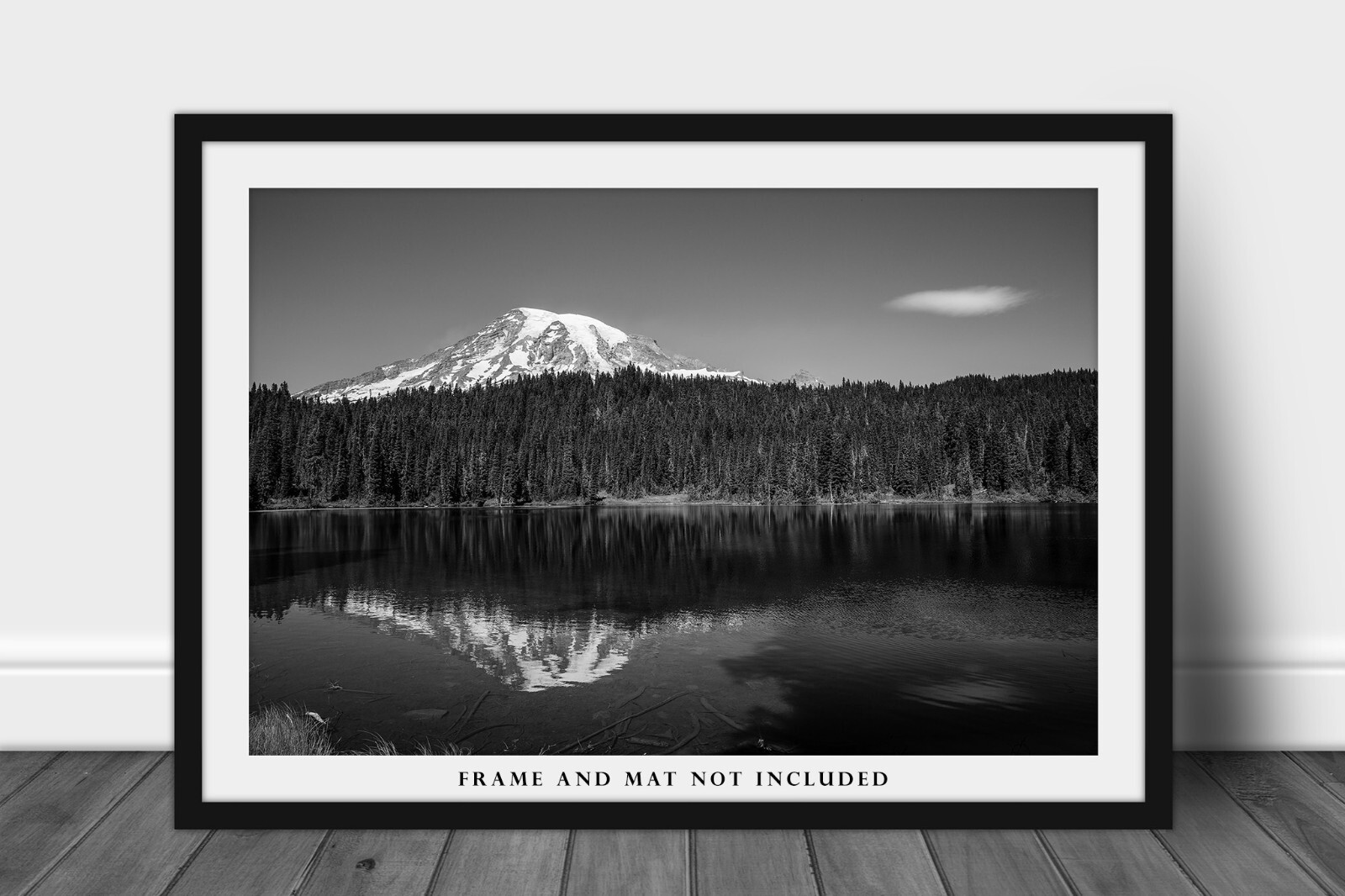 Pacific Northwest Photography Print – Mount Rainier in Black and White