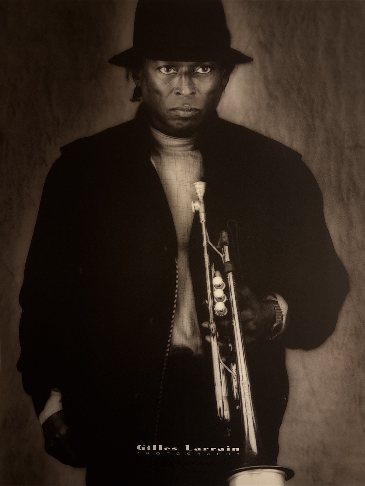 Gilles Larrain Photography The Legend Miles Davis Poster Signed and Dated 1995