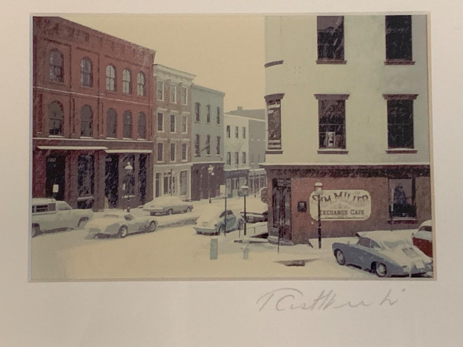 Signed 1970s Richmond VA Snowstorm Shockoe Slip Sam Miller Exchange Cafe Photo