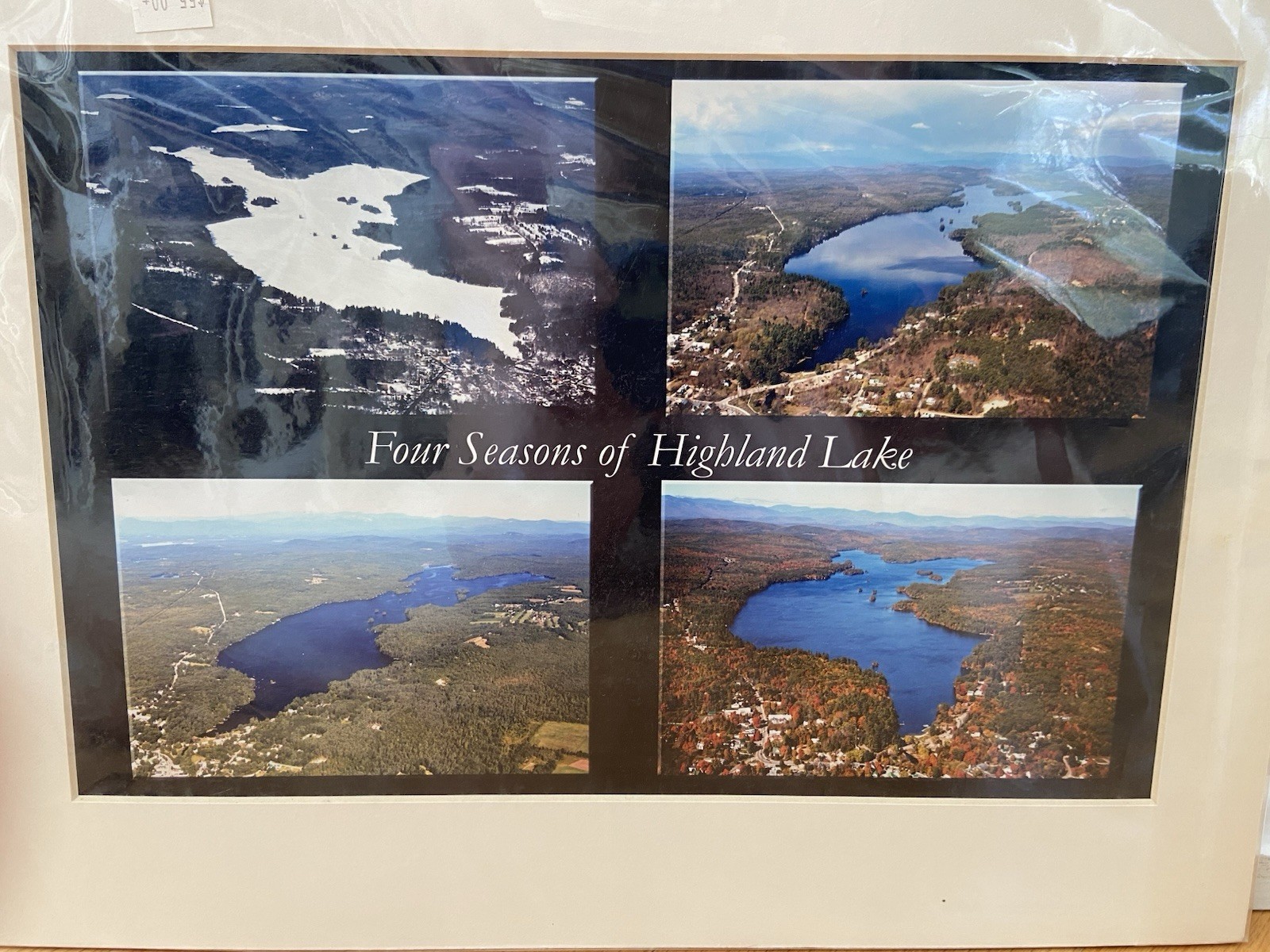 Photo Print Maine Highland Lake Matted 11×14″ Wall Art Gallery Decor Aerial View