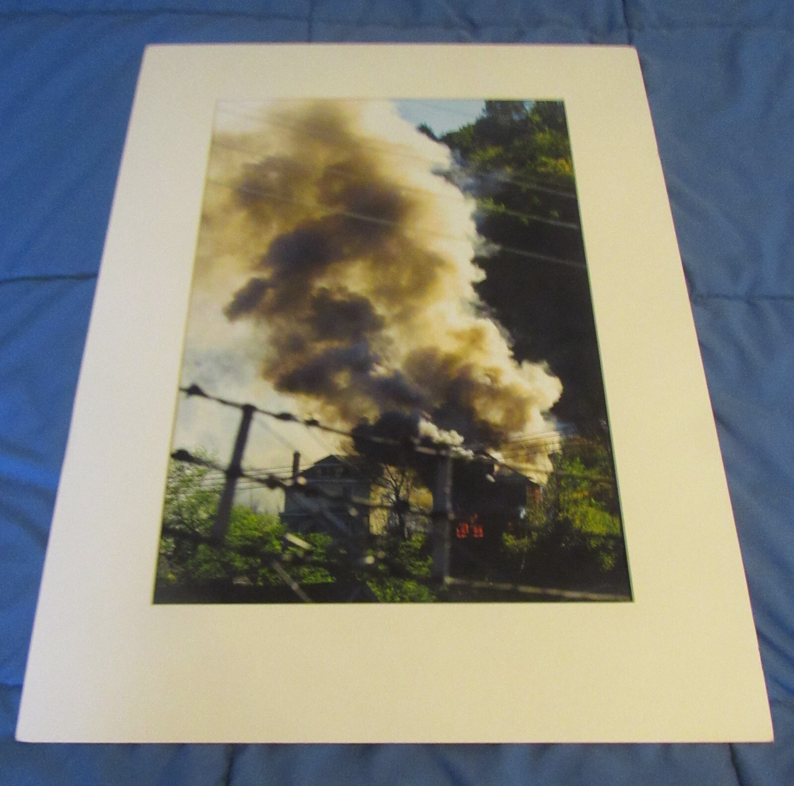 Mark Panza Digital Photo 2013 matted “House on Fire” Millvale Penns; 18″ x 24″