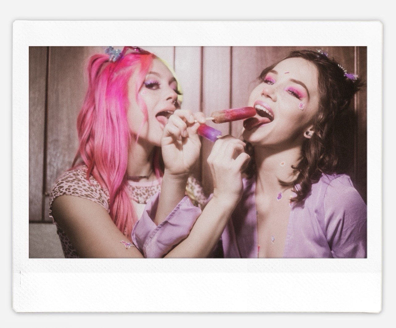 Instax Wide Print of Art Pinup Models Cheyanne + Ruby Signed By The Photographer