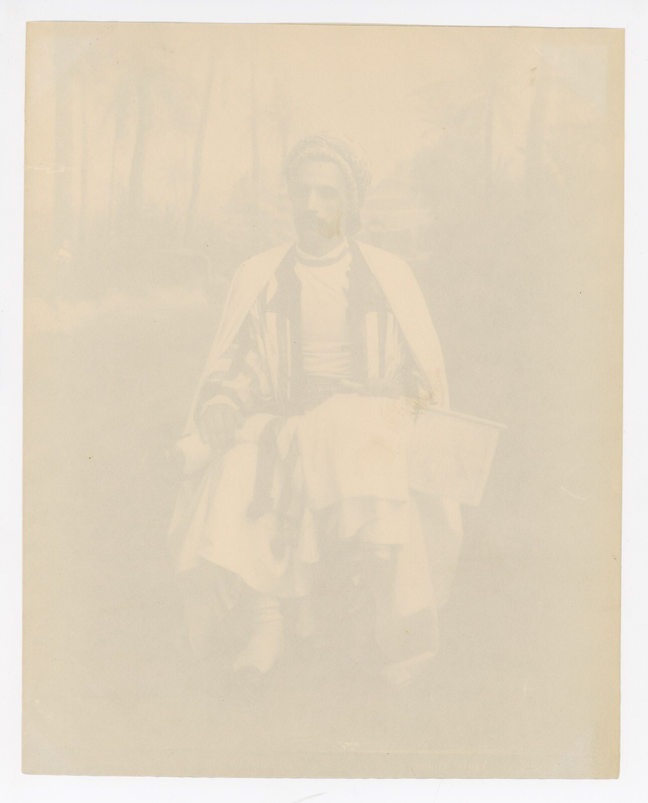 Rich Arab Man Sitting Photograph Tunisia – Albumen Garrigues