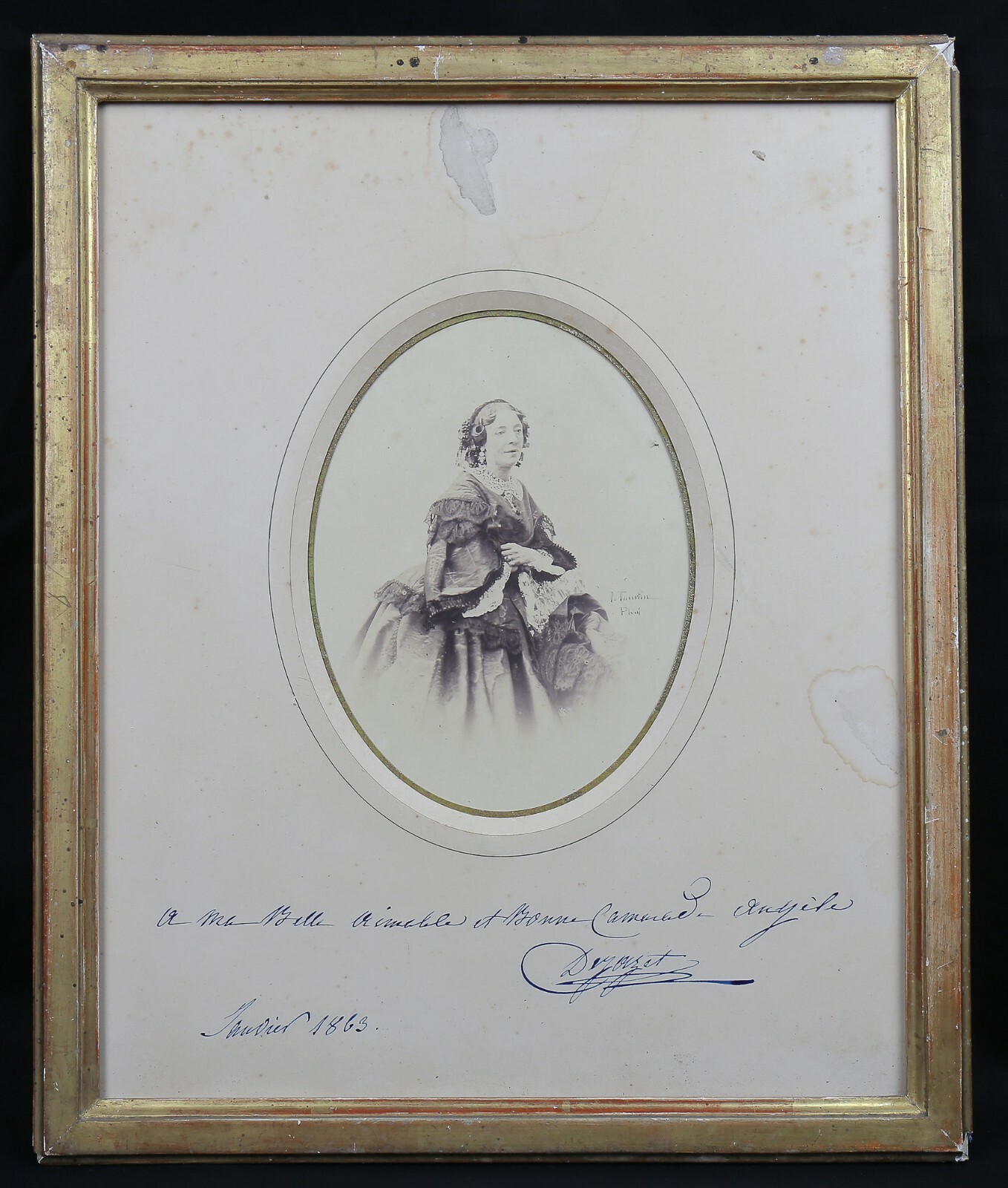 Joseph Tourtin (XIX – Xx)Portrait Dedication Actress Virginie Dejazet Museum