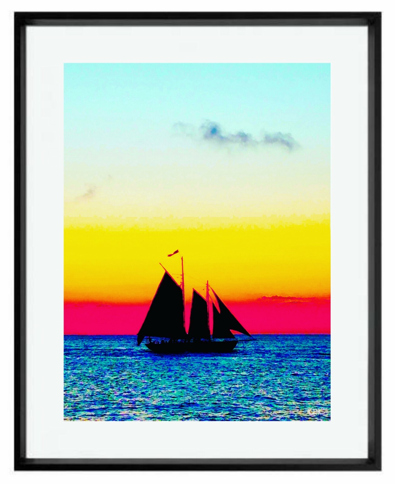 KEY WEST Sailboat 11×14″ Art Photo Photograph Print Sailing Boat Silhouette Sail
