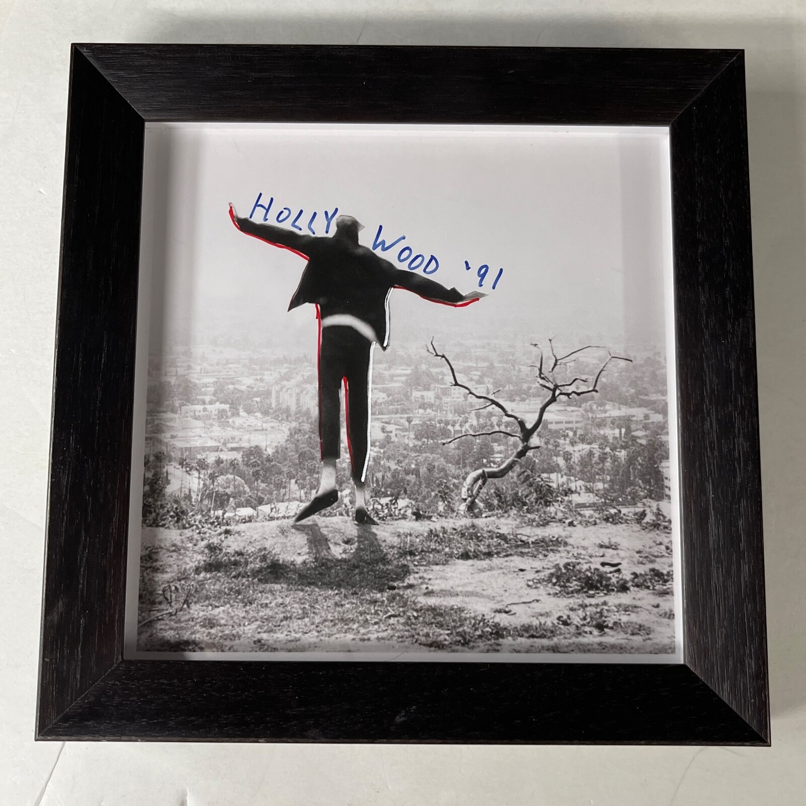 FRAMED SIGNED JIM GOLDBERG HOLLYWOOD ’91 MAGNUM 6 X 6 SQUARE PRINT HAND MODIFIED