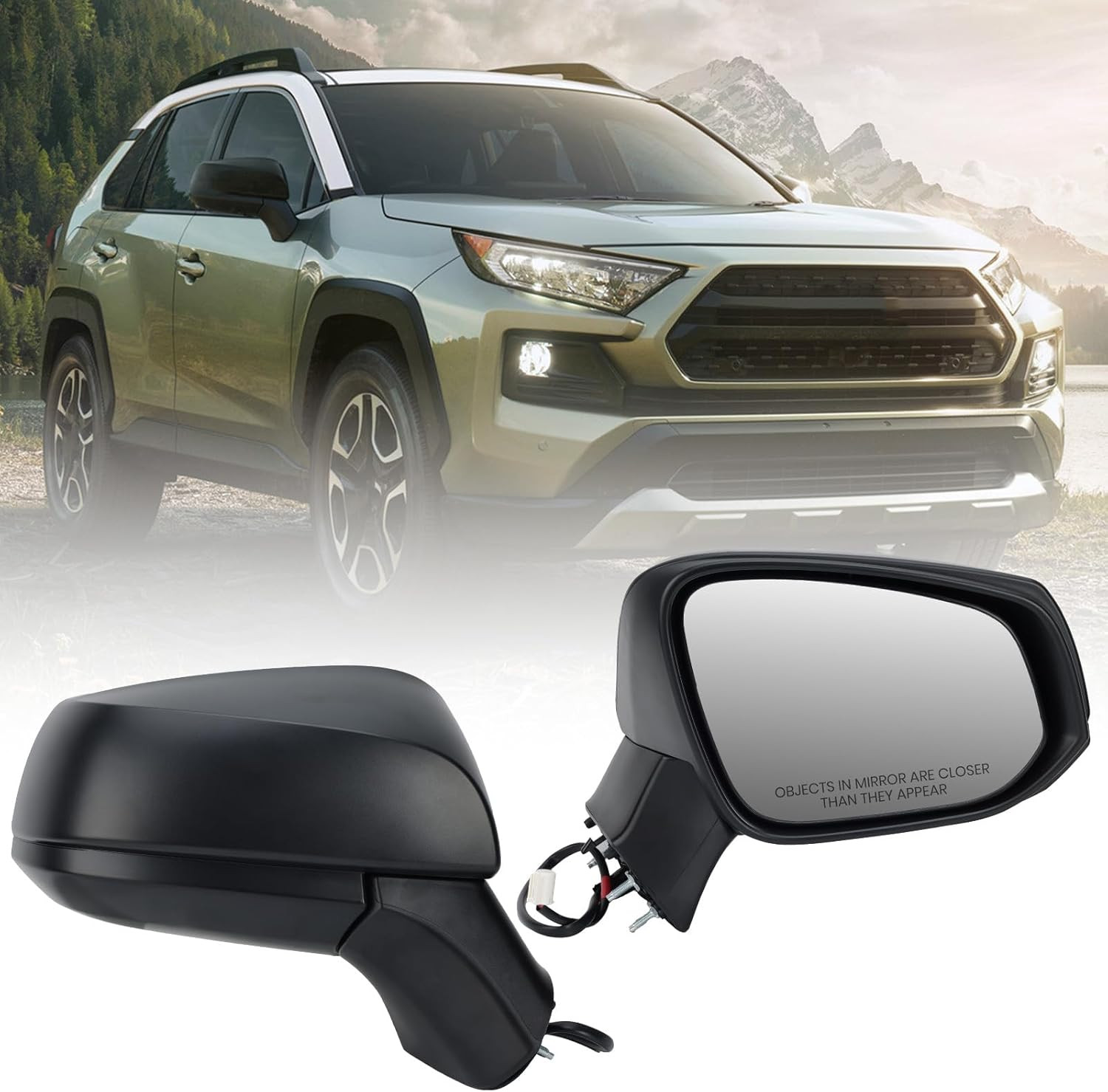 Right Passenger Side Mirror Compatible with Toyota RAV4 2019 2020 2021 2022 2023