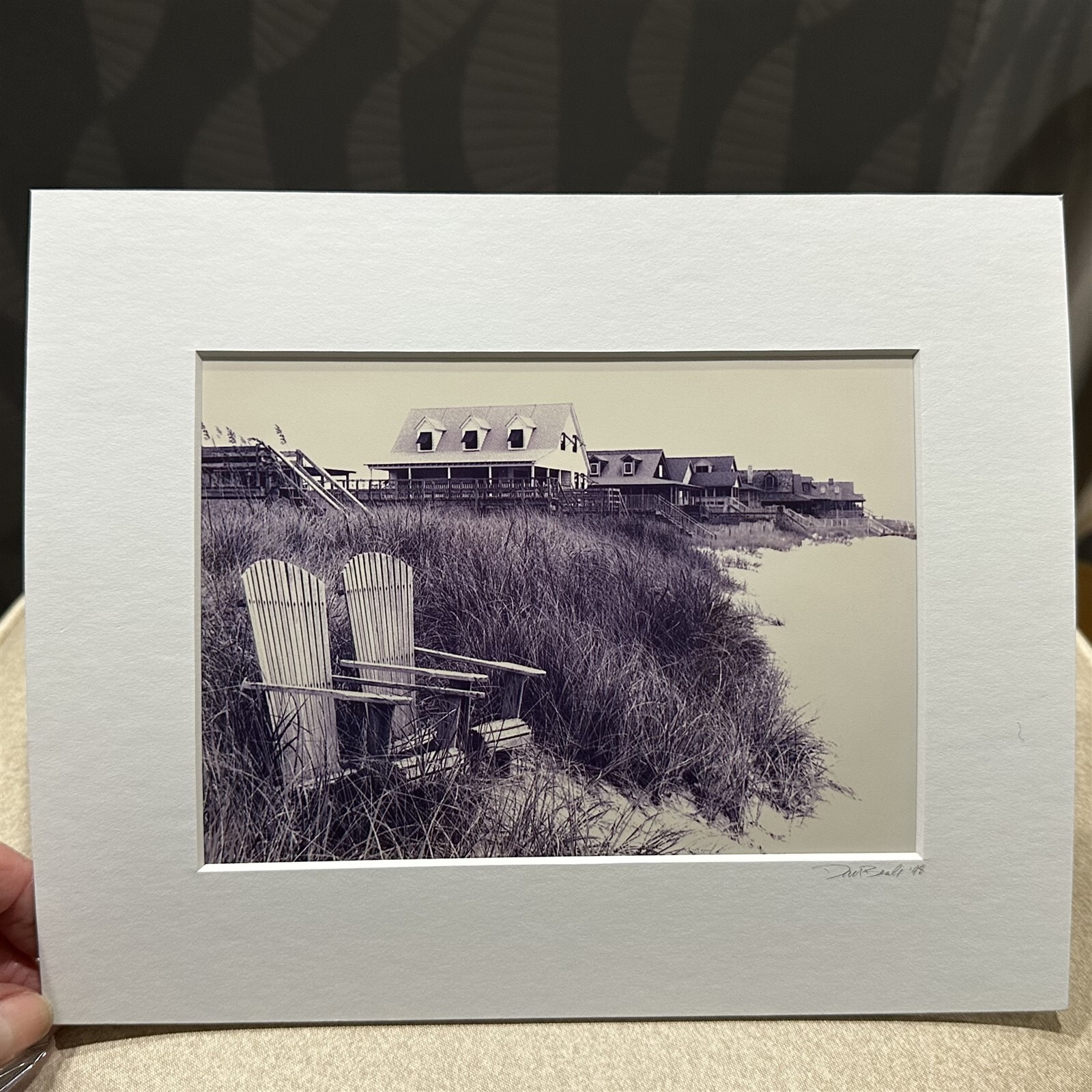 Vintage Dan Beale Beach Photo Print South Carolina Beach Chairs Sepia 1998