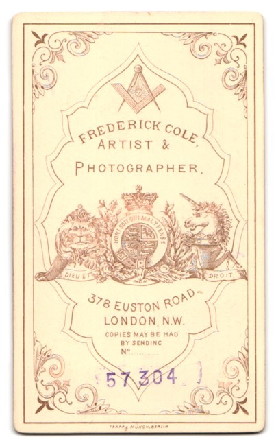 Photograph F. Cole, London NW, 378, Euston Road, Portrait Young Lady in Contemporary