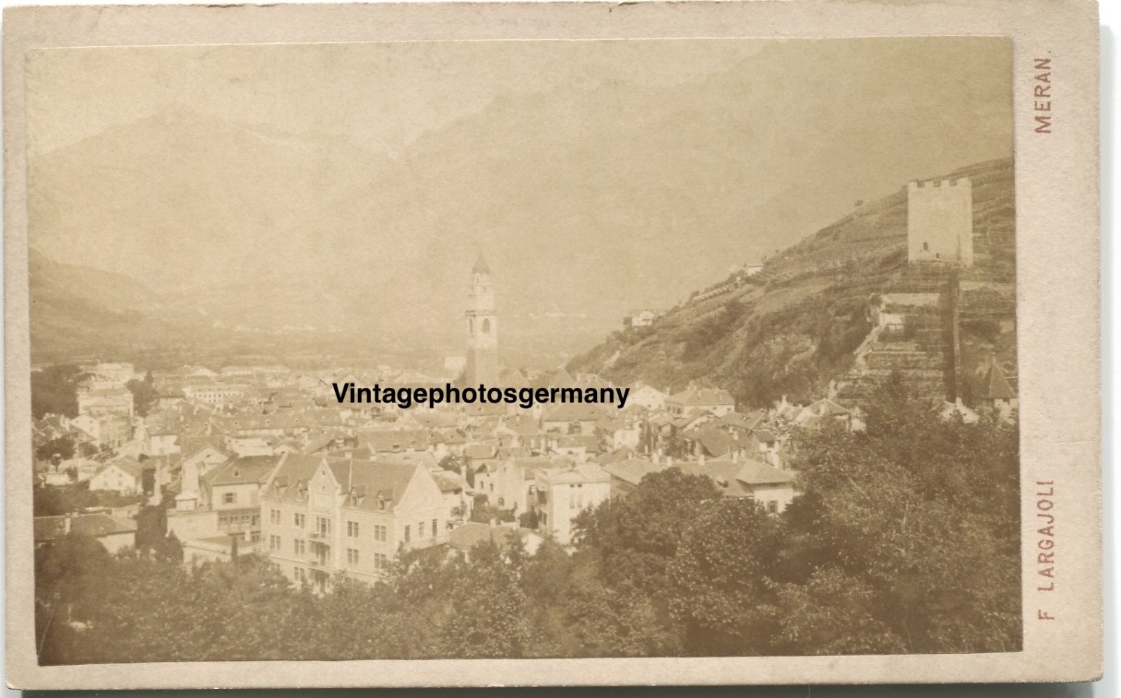 Z4700 CDV Merano approx. 1880 Italy Bolzano South Tyrol Houses Building Cab
