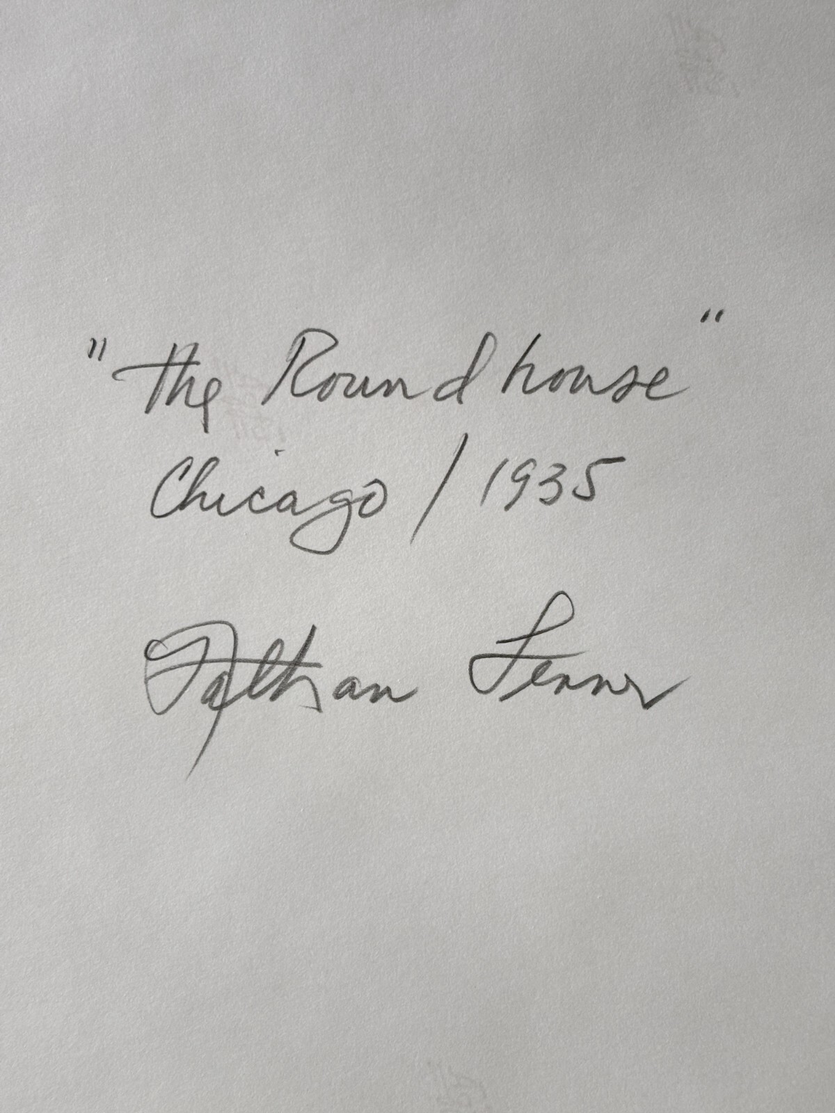 NATHAN LERNER “The Roundhouse, Chicago” 1935 Signed Silver Gelatin Photograph