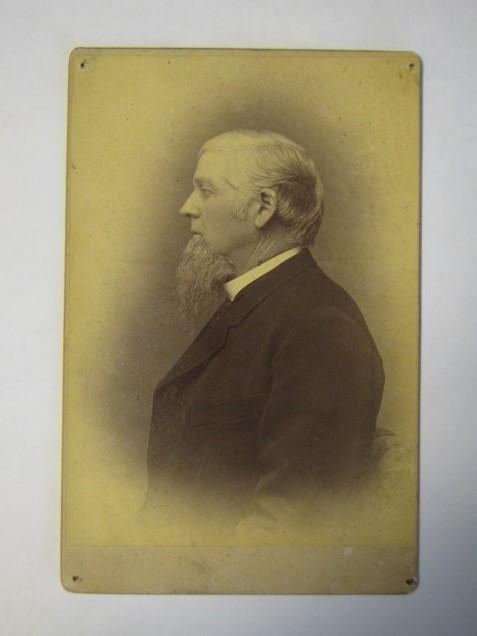 Antique c. 1880’s Unusual Side Profile Portrait of a Man Cabinet Card Photograph