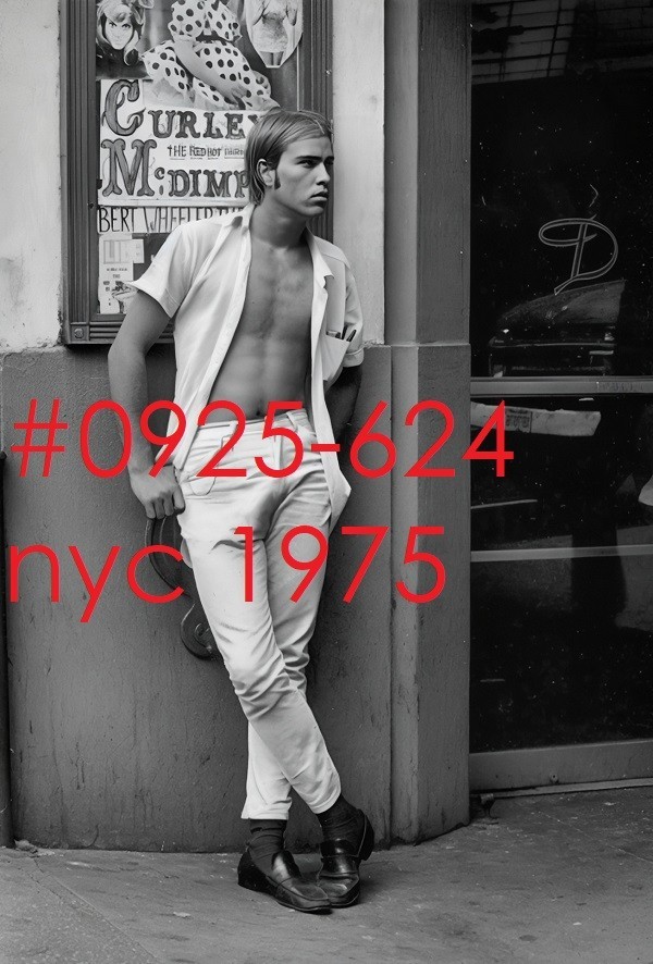 VINTAGE MALE PORTRAIT #0925-624 TIMES SQUARE MEN NYC, 1975 -free shipping in usa