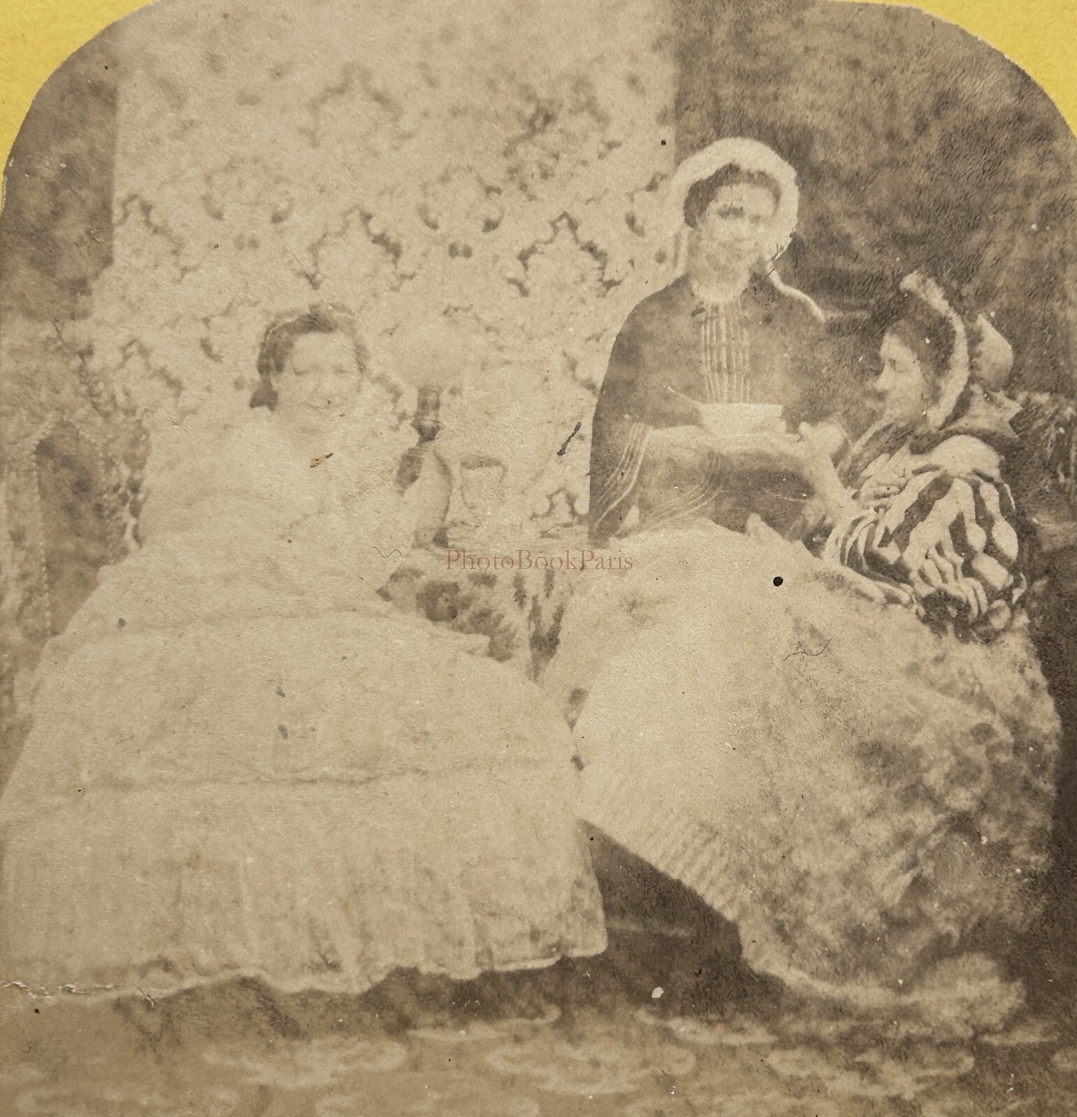 Genre Scene Three Women The Dinner C1865 Photo Stereo Vintage Album