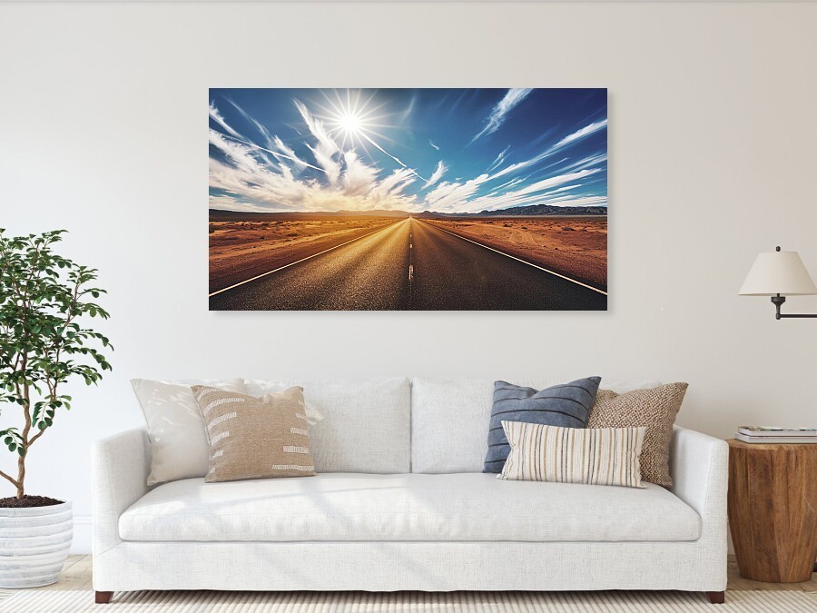 Special Price!!Photograph California Highway Route 47 USA Acrylic Glass 180×100 cm