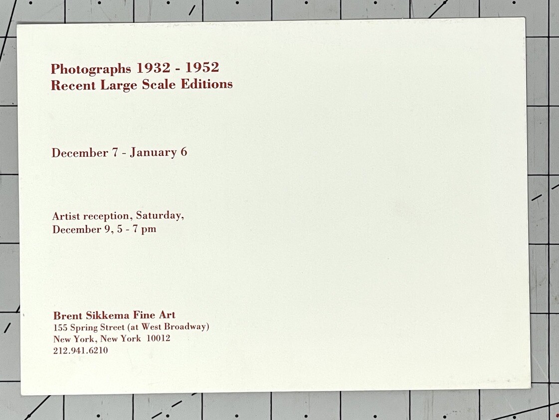 HAROLD EDGERTON (1903-1990) Art Announcement Card – Photographs 1932 – 1952